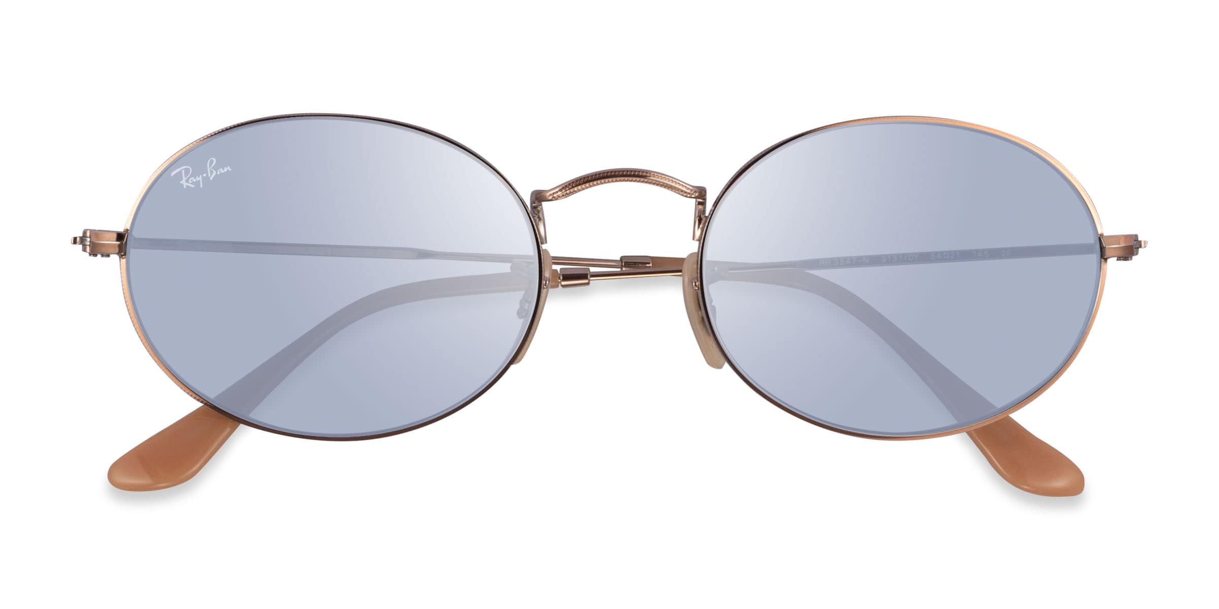 Ray-Ban RB3547N - Oval Rose Gold Frame Prescription Sunglasses