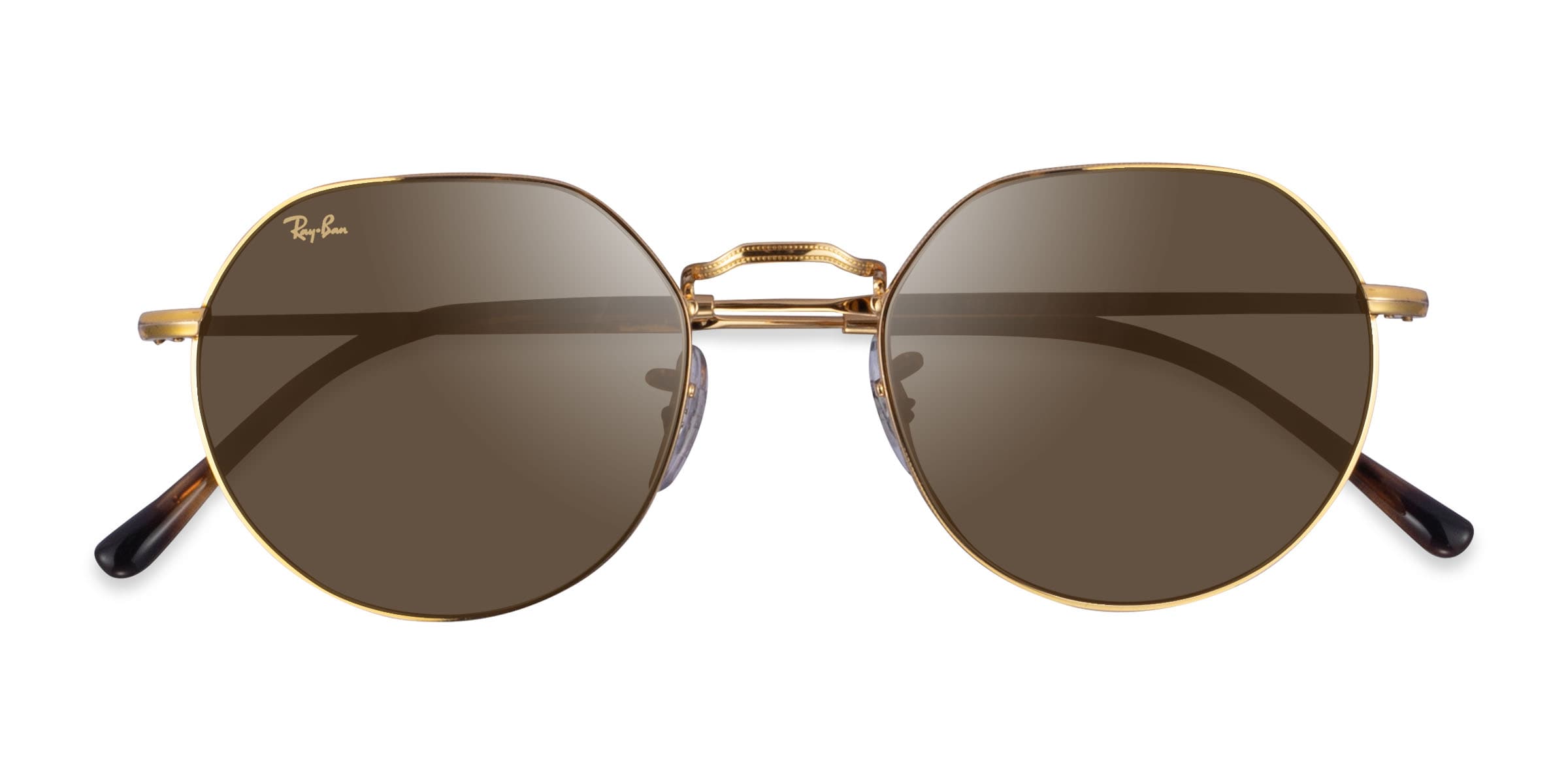 Ray-Ban RB3565 Jack - Geometric Shiny Gold Frame Prescription Sunglasses