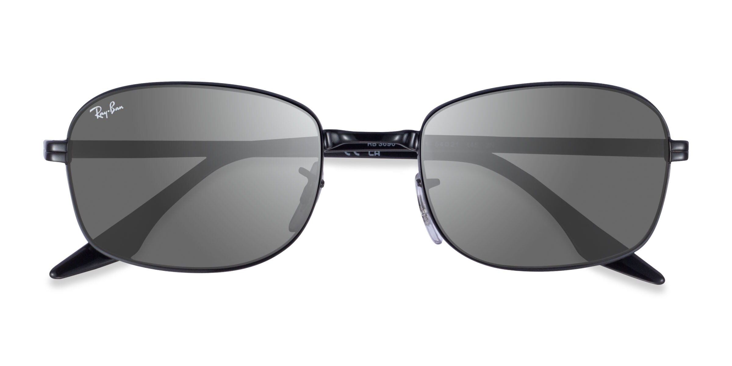 Ray-Ban RB3690 - Oval Shiny Black Frame Prescription Sunglasses