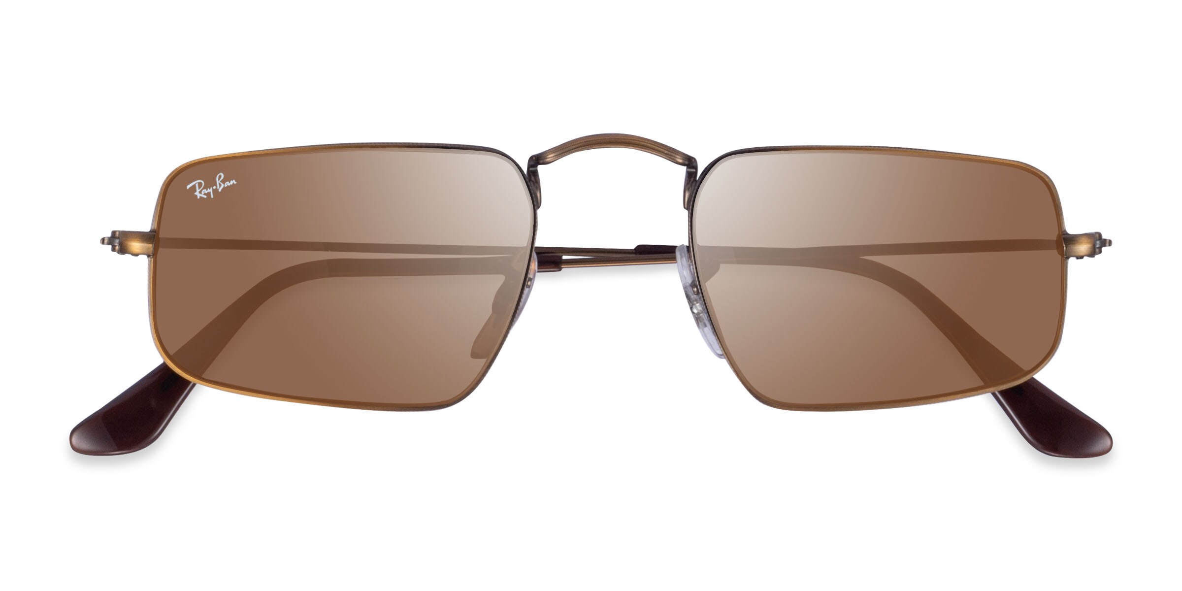 Ray-Ban RB3957 Julie - Rectangle Antique Gold Frame Prescription Sunglasses