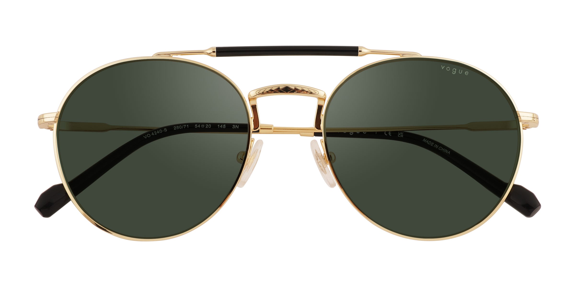 Vogue Eyewear VO4240S - Aviator Shiny Gold Frame Prescription Sunglasses