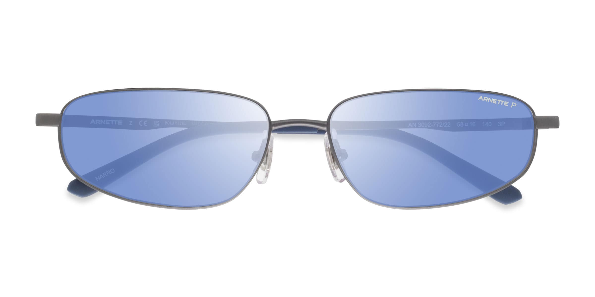 ARNETTE Narro - Oval Silver Frame Prescription Sunglasses