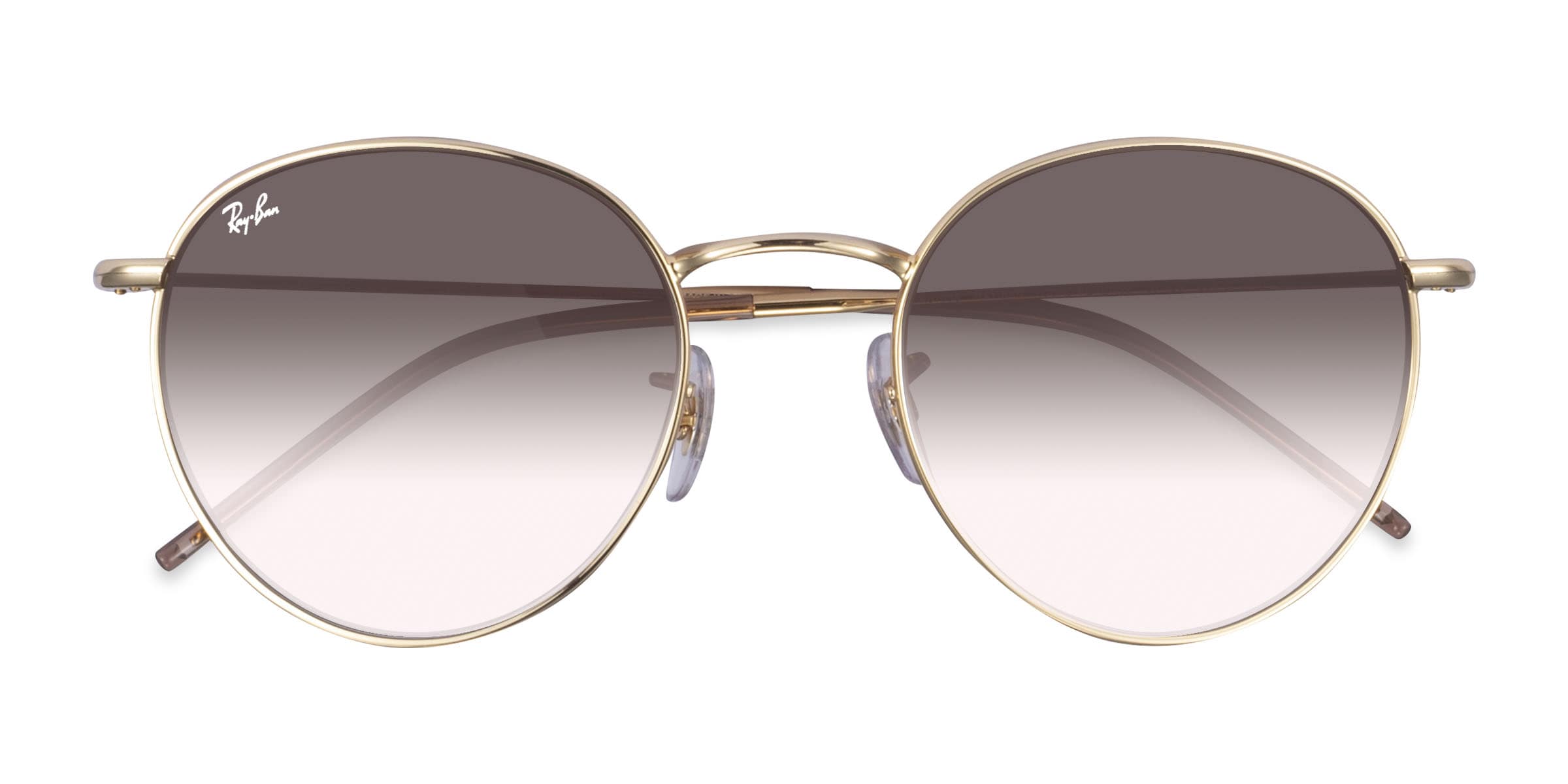 Ray-Ban Round Reverse - Round Light Gold Frame Prescription Sunglasses