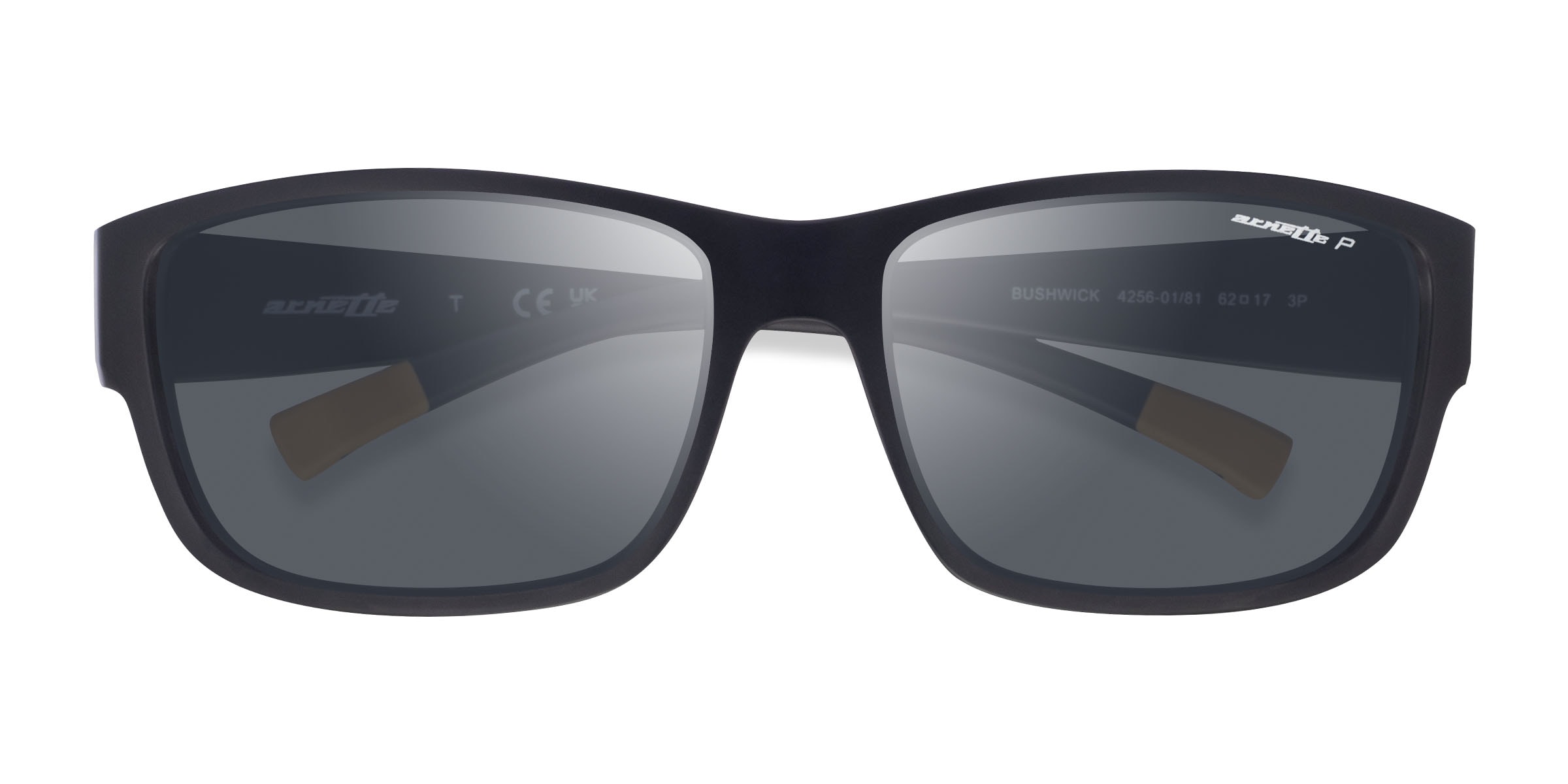 ARNETTE Bushwick - Rectangle Matte Black Frame Prescription Sunglasses
