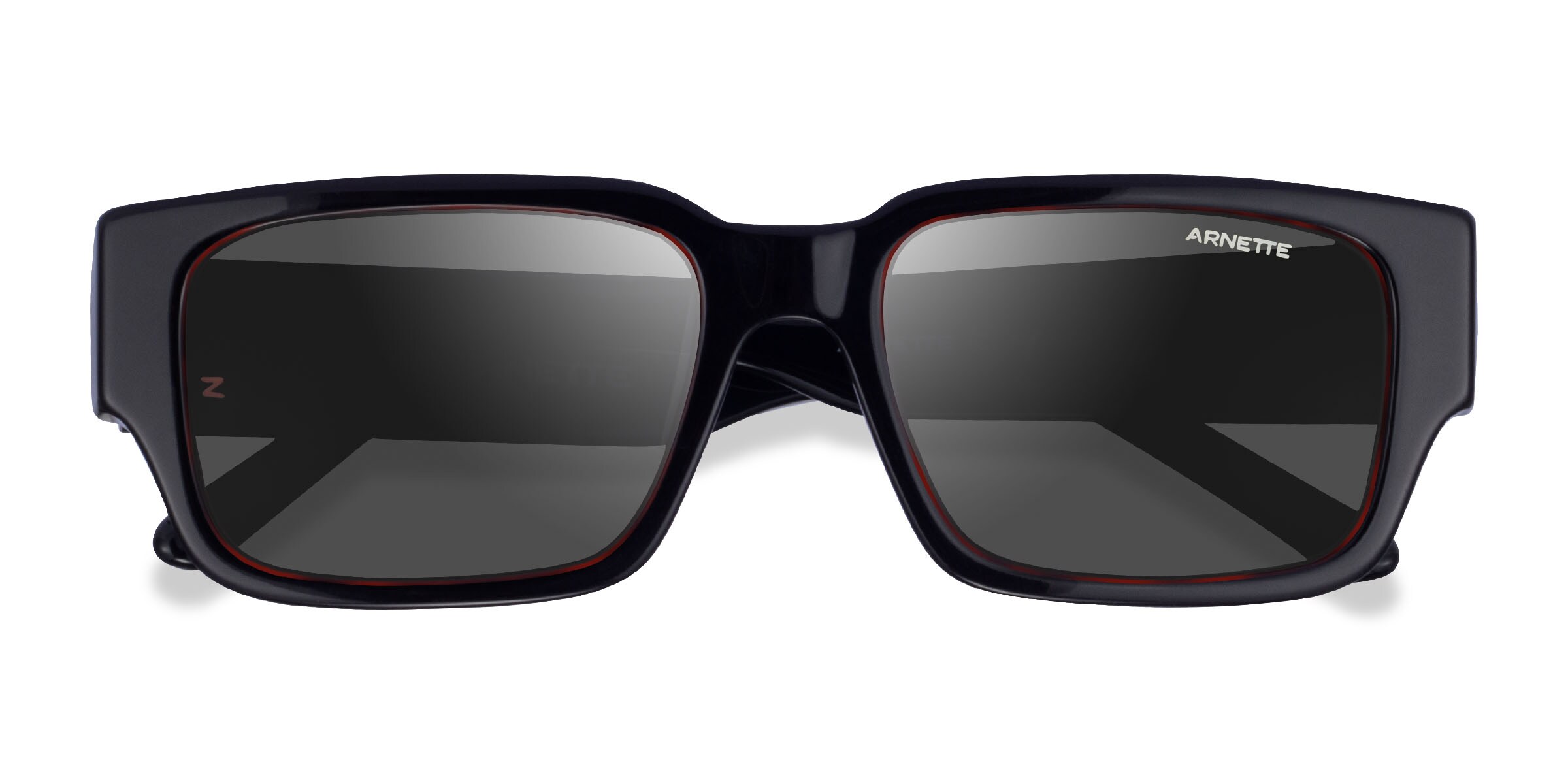 ARNETTE Daken - Rectangle Sandwich Red Black Frame Sunglasses For Men