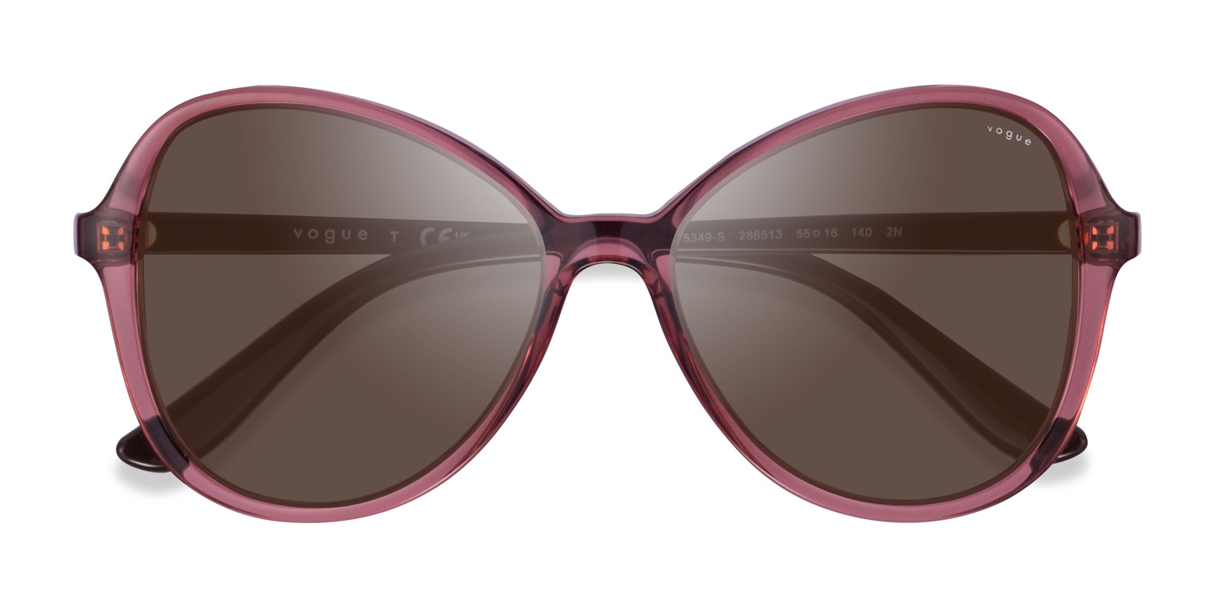 Vogue Eyewear VO5349S - Geometric Transparent Pink Frame Sunglasses For Women