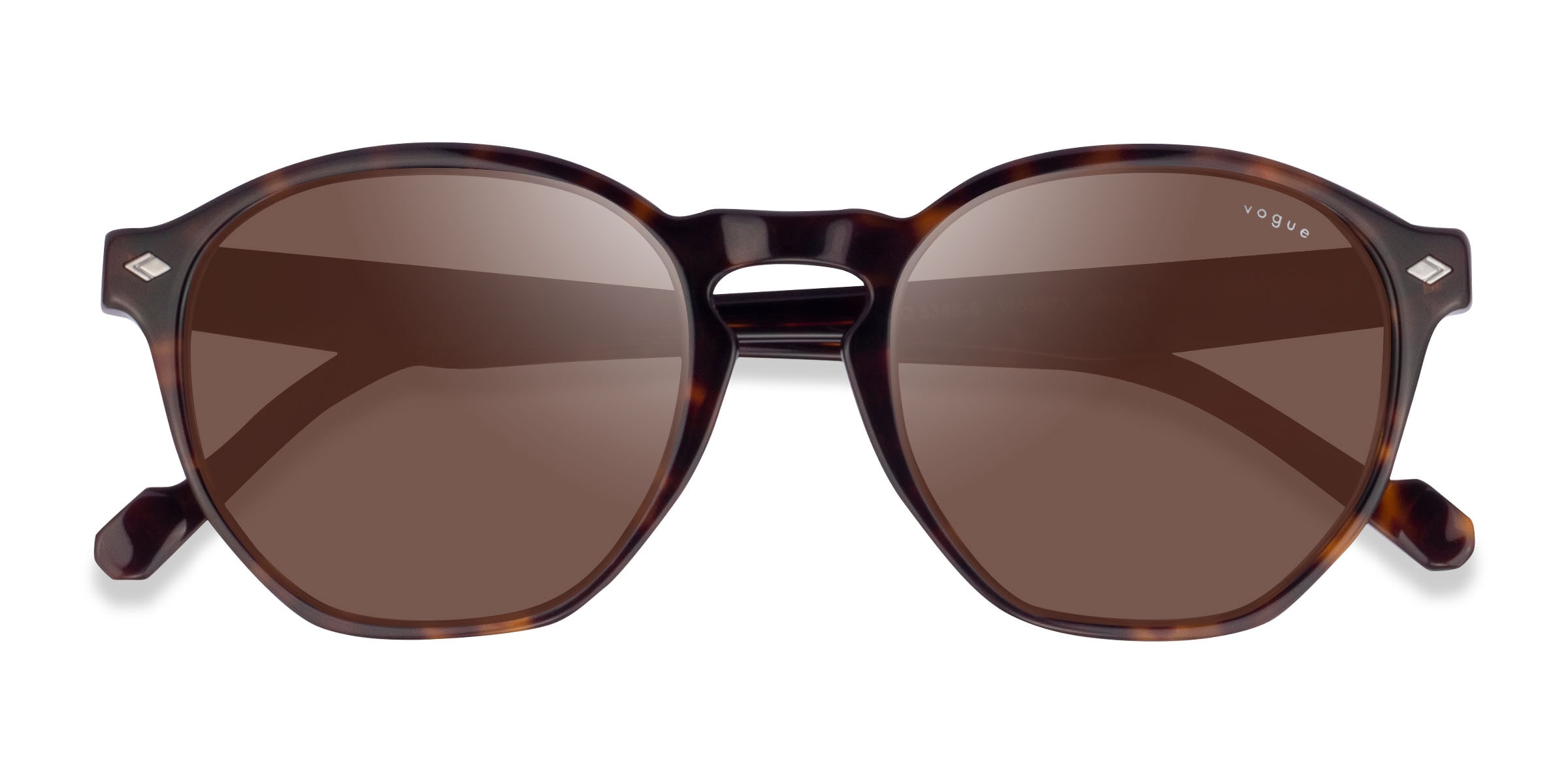 Vogue Eyewear VO5368S - Geometric Dark Tortoise Frame Prescription Sunglasses