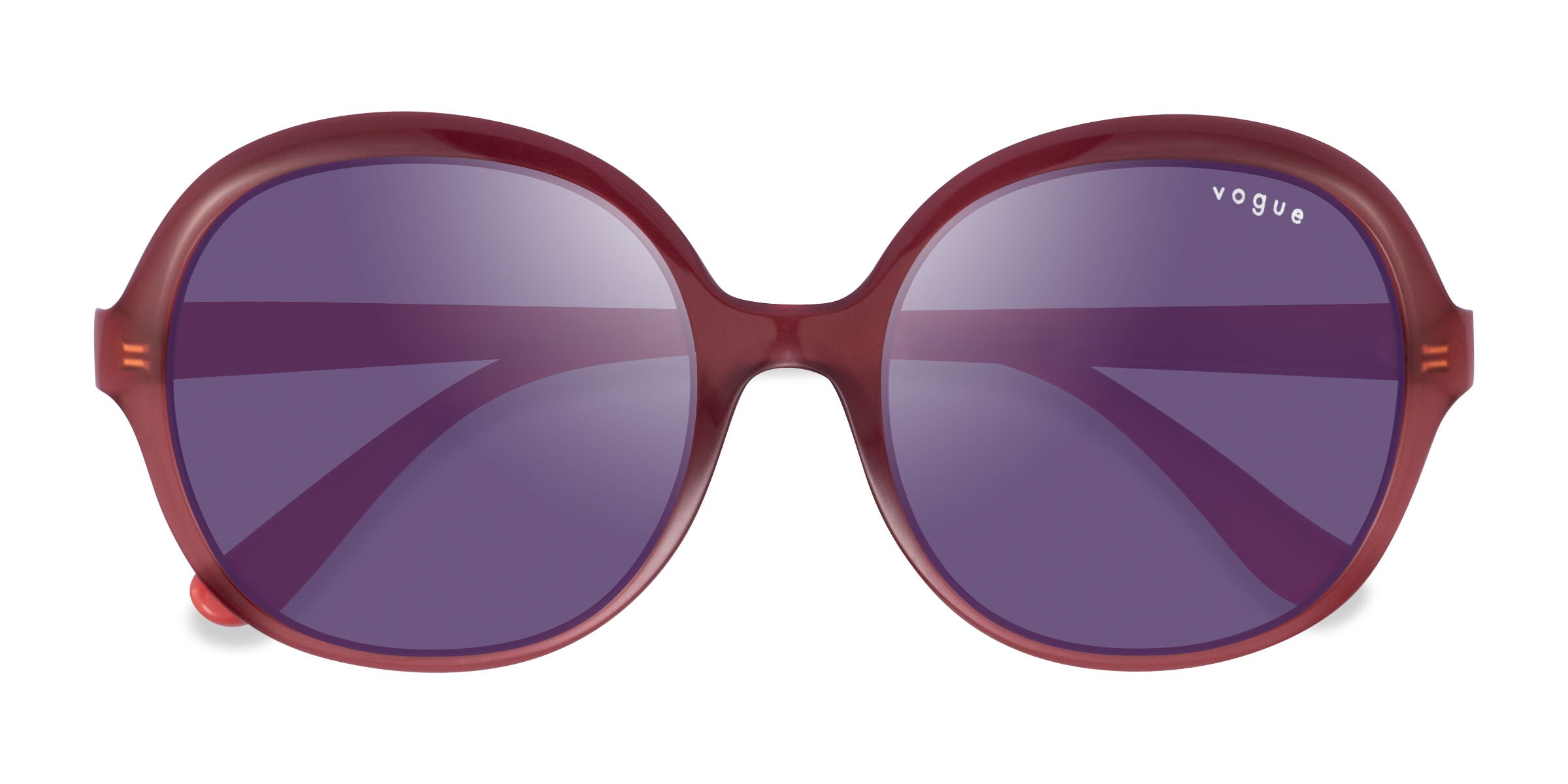 Vogue Eyewear VO5410S - Round Transparent Burgundy Frame Sunglasses For Women