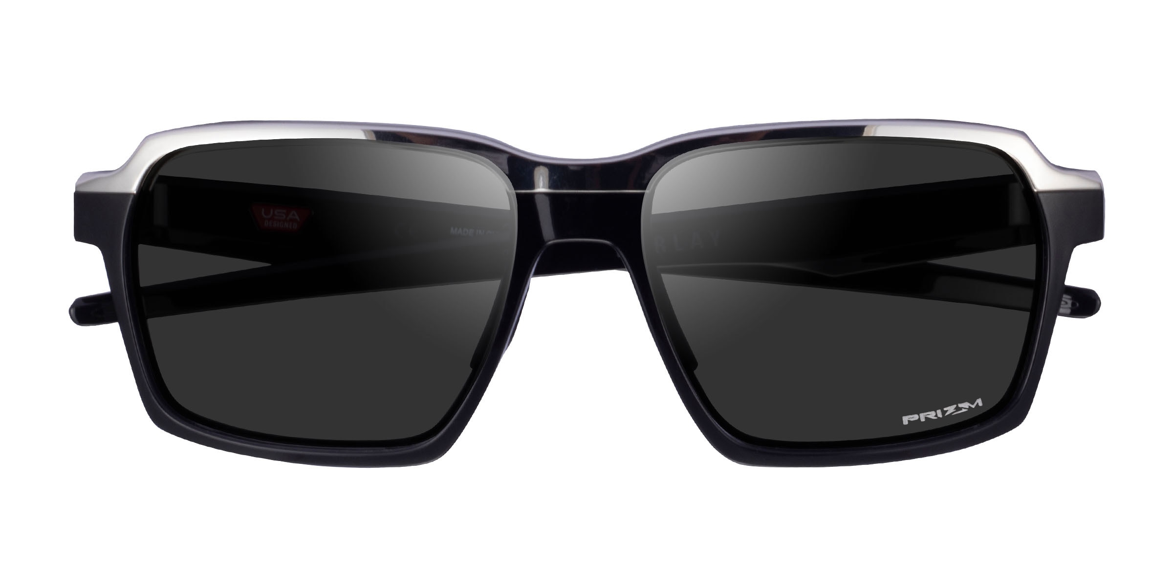 Oakley Parlay - Rectangle Polished Black Frame Sunglasses For Men