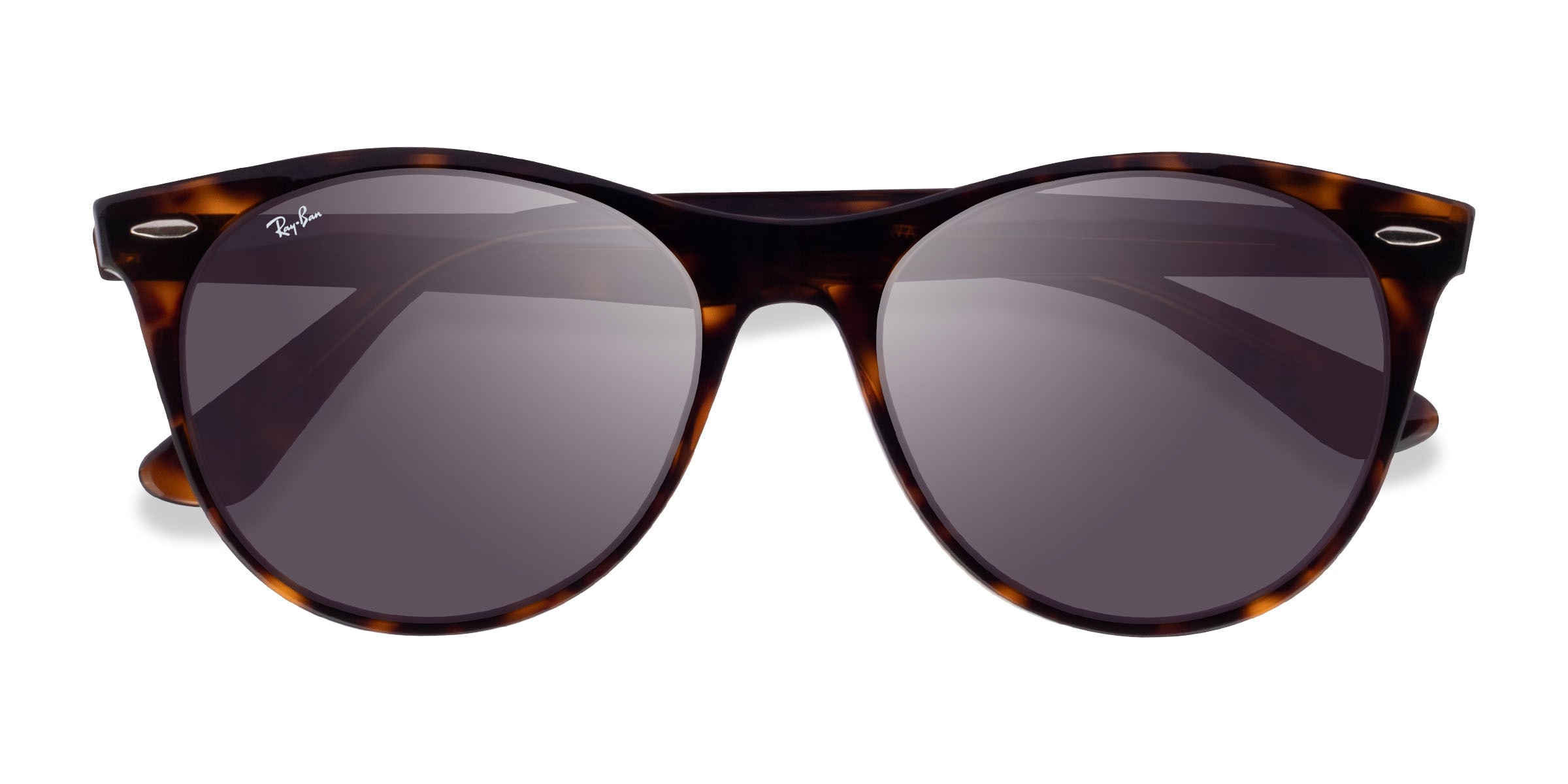 Ray-Ban RB2185 - Round Tortoise On Transparent Brown Frame Prescription Sunglasses