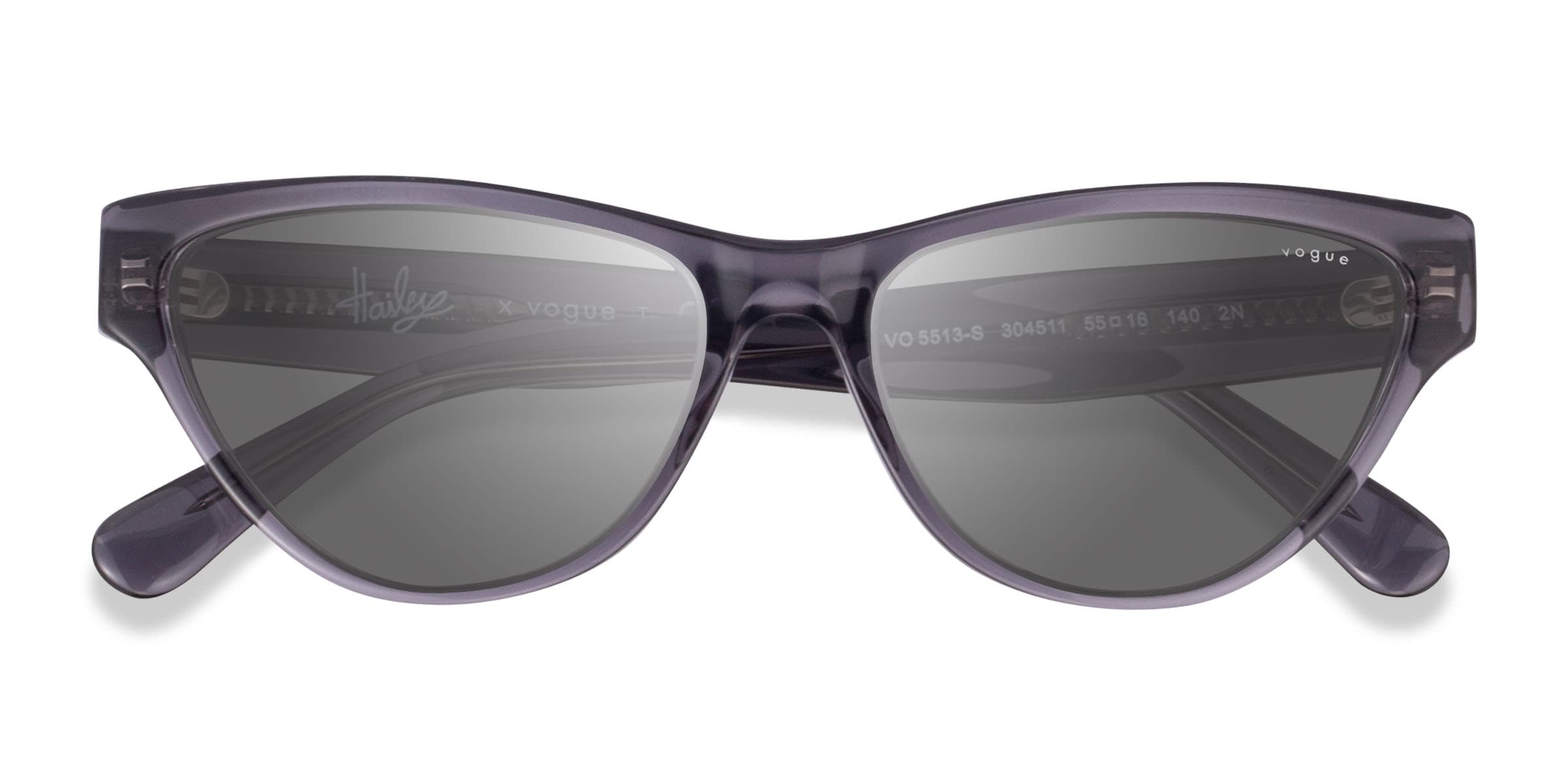 Vogue Eyewear VO5513S - Cat Eye Transparent Dark Gray Frame Sunglasses For Women