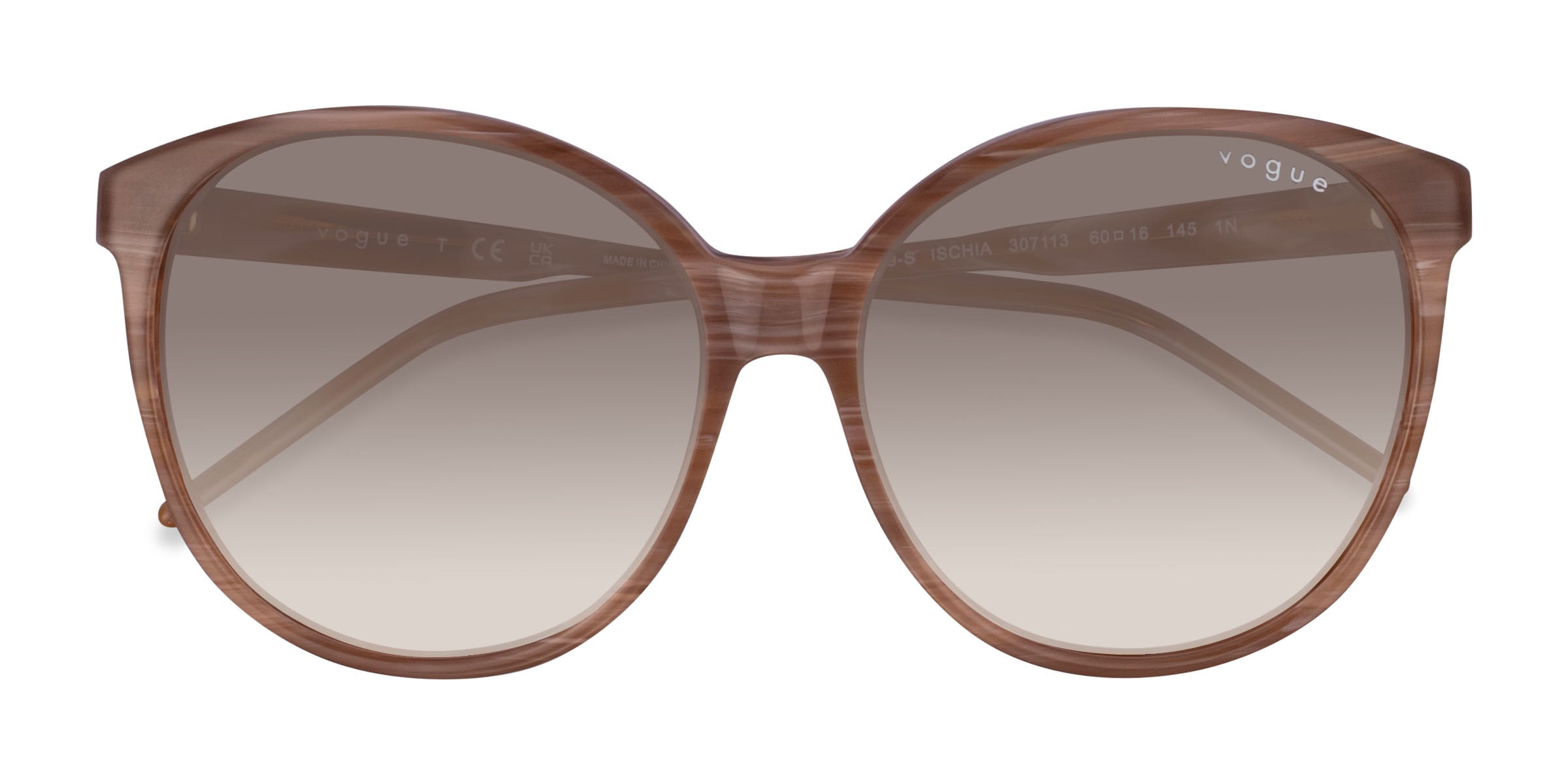 Vogue Eyewear VO5509S - Round Striped Brown Frame Prescription Sunglasses