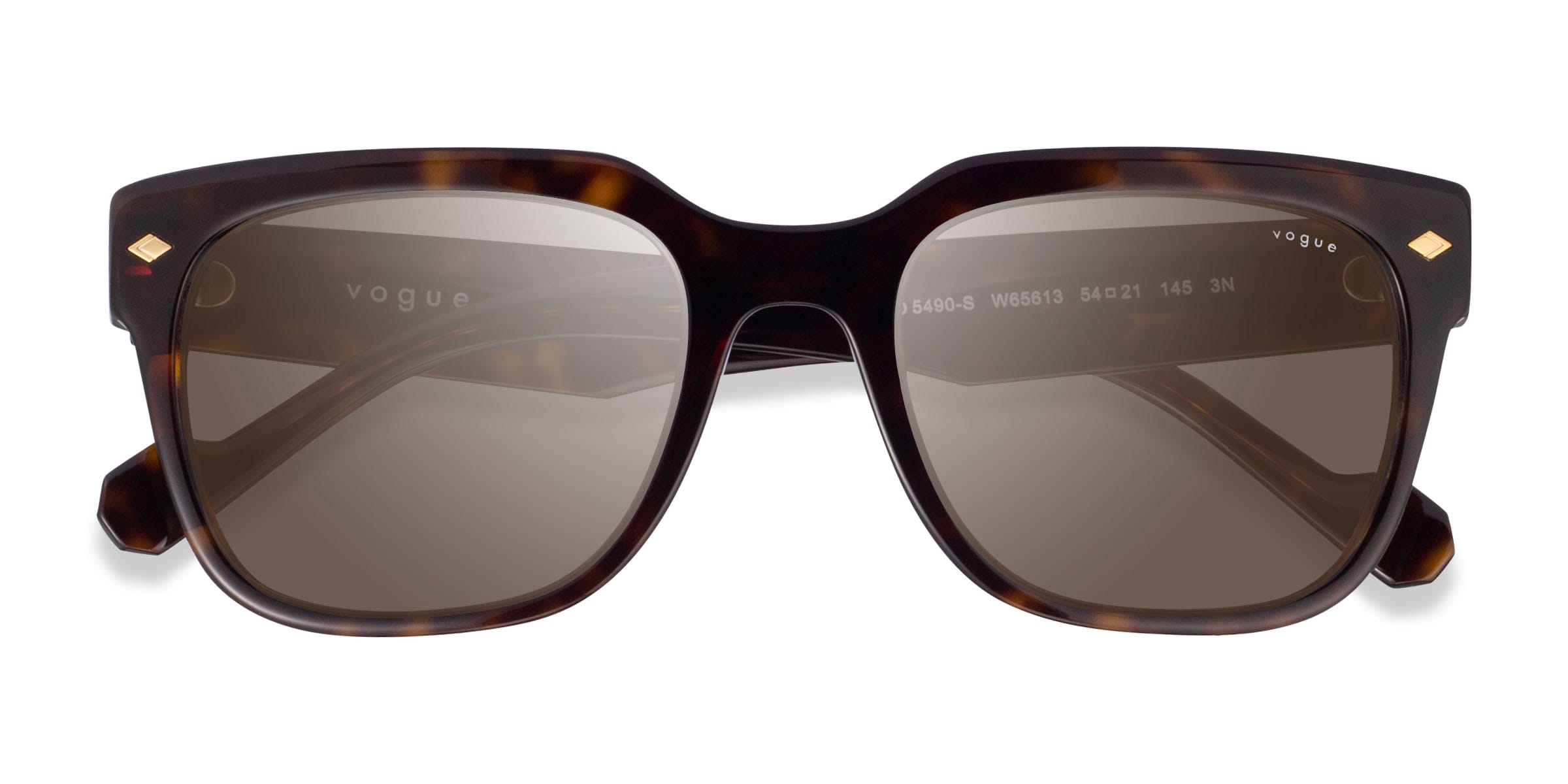 Vogue Eyewear VO5490S - Square Dark Tortoise Frame Prescription Sunglasses