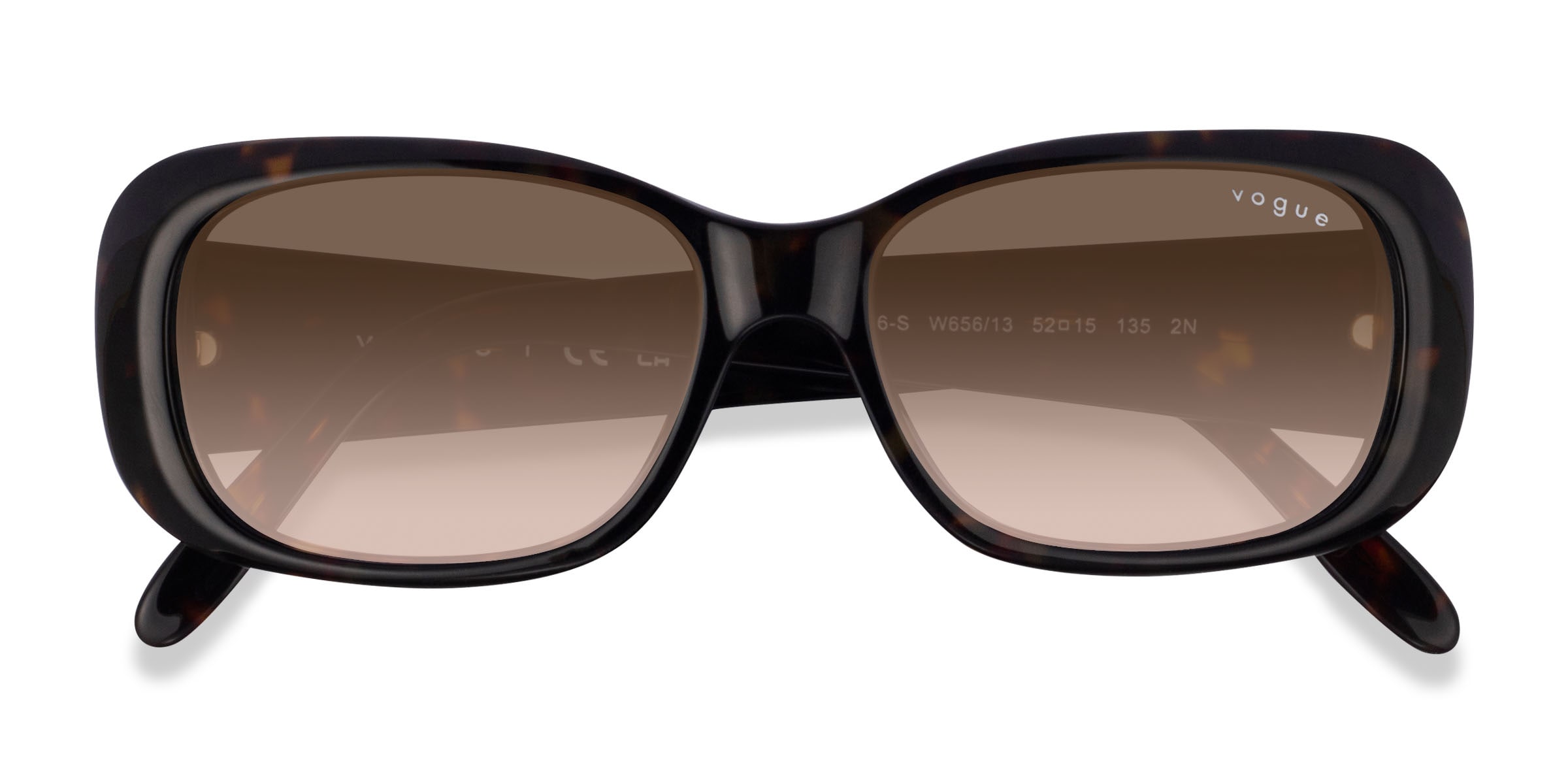 Vogue Eyewear VO2606S - Rectangle Dark Tortoise Frame Prescription Sunglasses