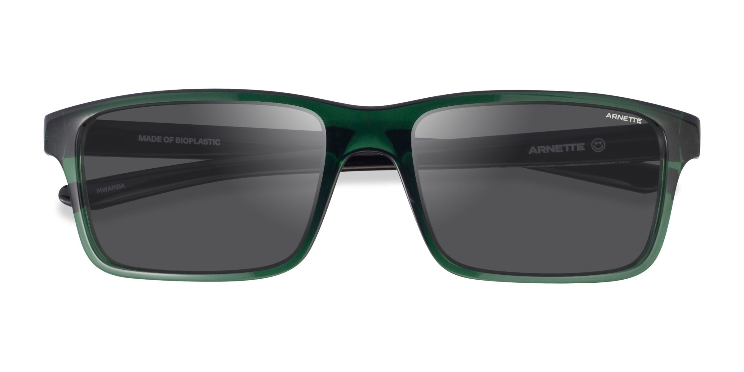 ARNETTE Mwamba - Rectangle Transparent Green Frame Prescription Sunglasses