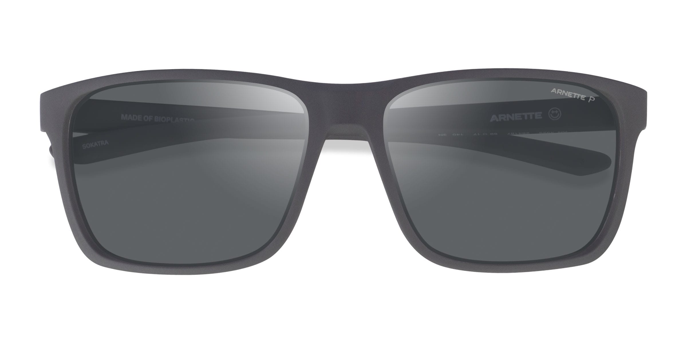 ARNETTE Sokatra - Square Matte Gray Frame Prescription Sunglasses