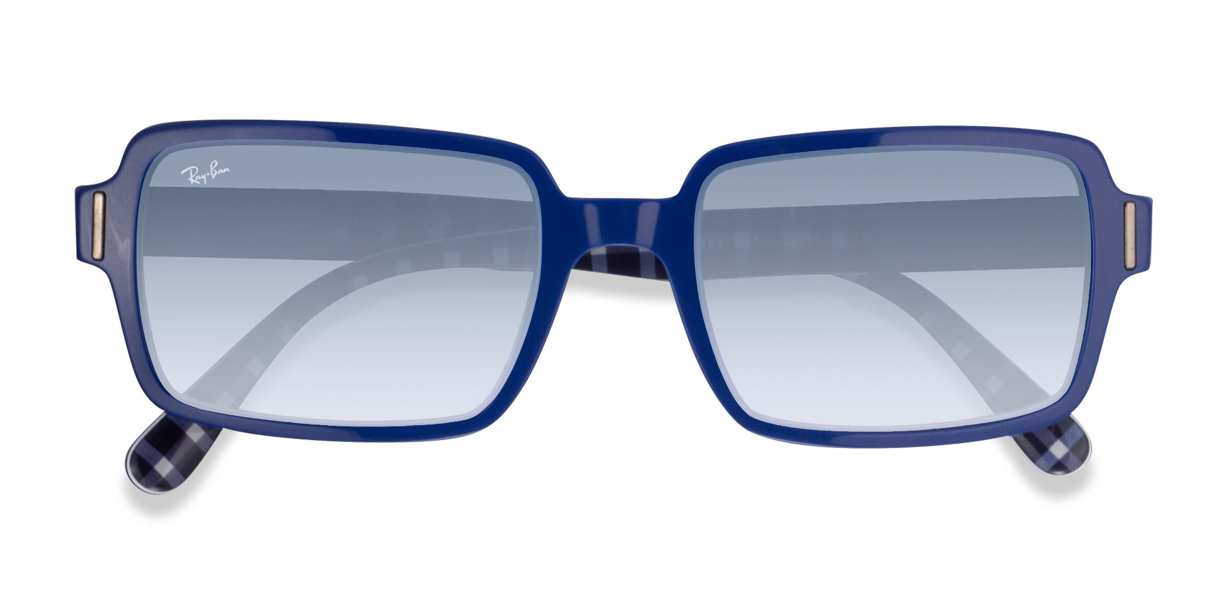 Ray-Ban RB2189 Benji - Rectangle Blue White Frame Prescription Sunglasses