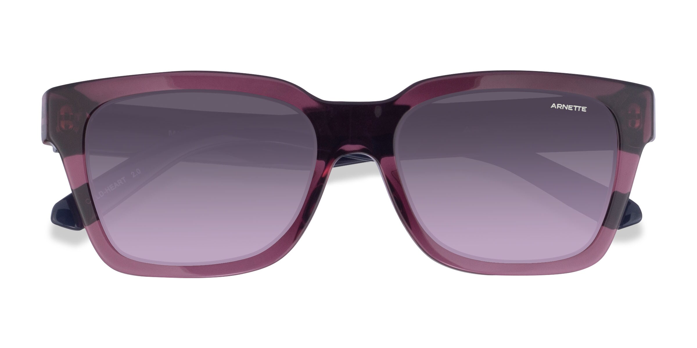 ARNETTE Cold Heart 2.0 - Square Transparent Purple Frame Sunglasses For Women