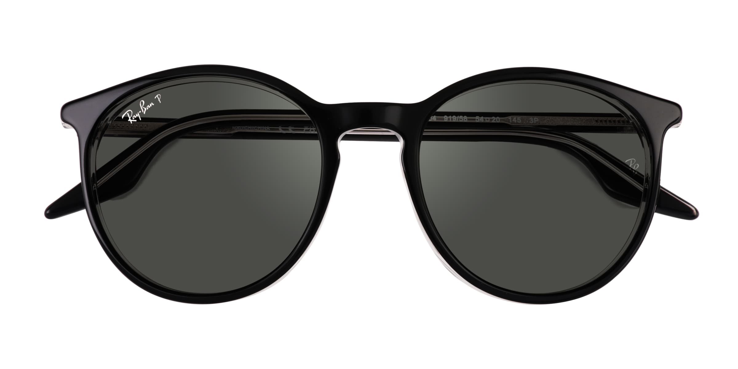 Ray-Ban RB2204 - Round Black Frame Prescription Sunglasses