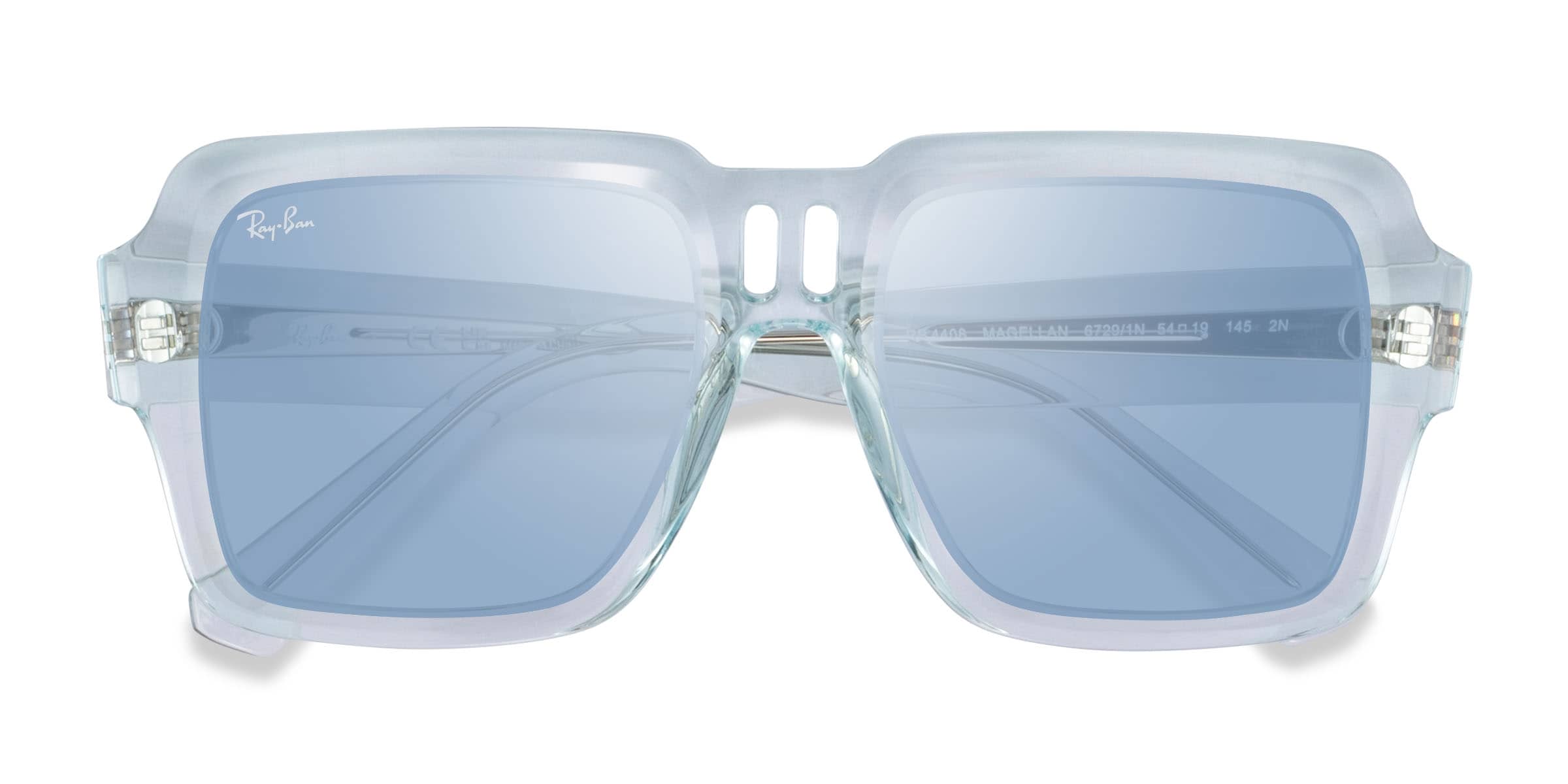 Ray-Ban RB4408 Magellan - Square Clear Blue Frame Prescription Sunglasses