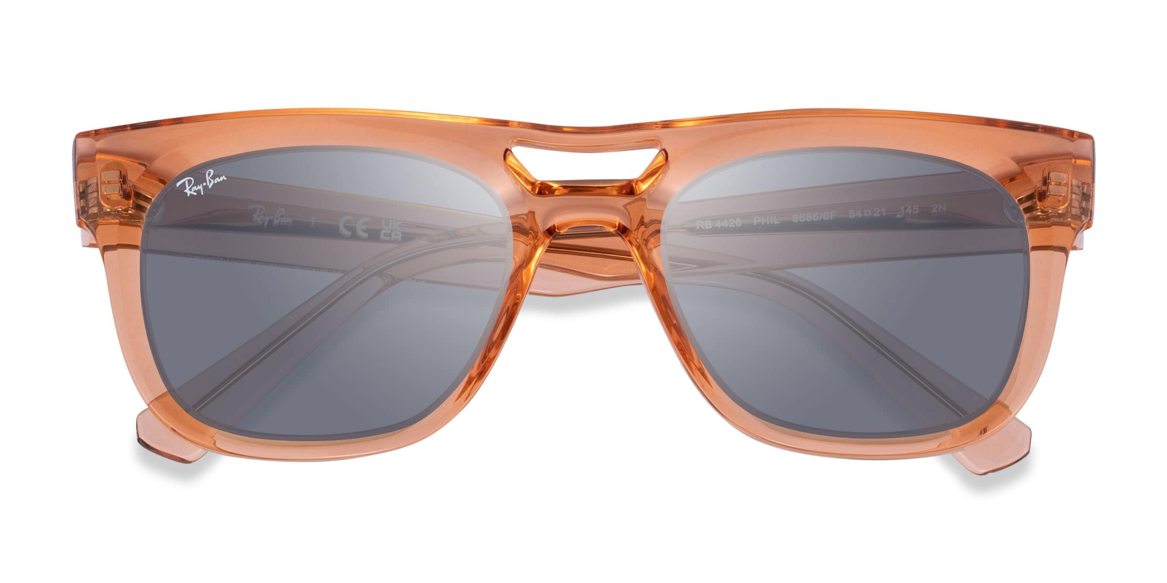 Ray-Ban RB4426 Phil - Aviator Clear Orange Frame Prescription Sunglasses
