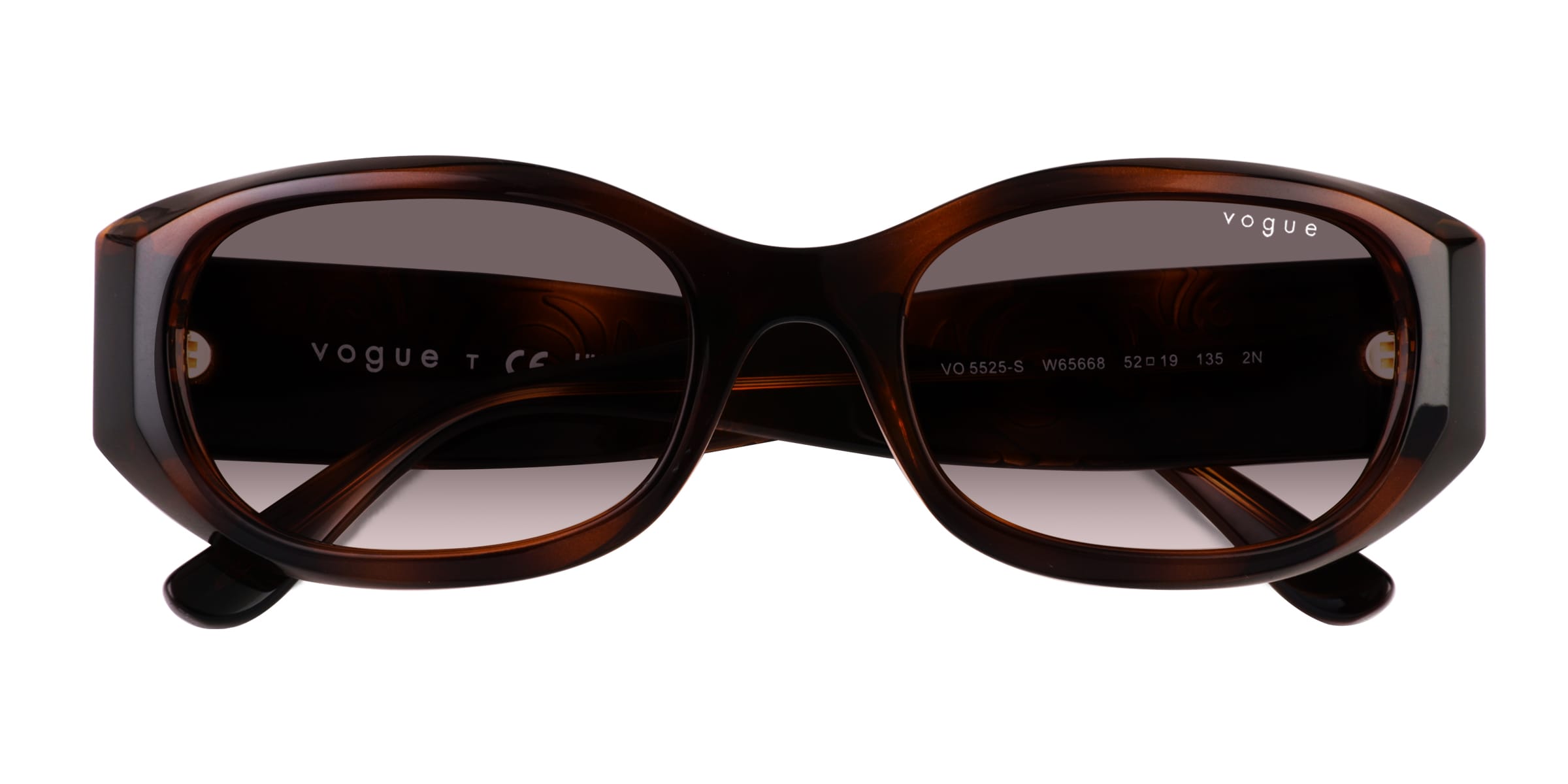 Vogue Eyewear VO5525S - Oval Dark Tortoise Frame Sunglasses For Women