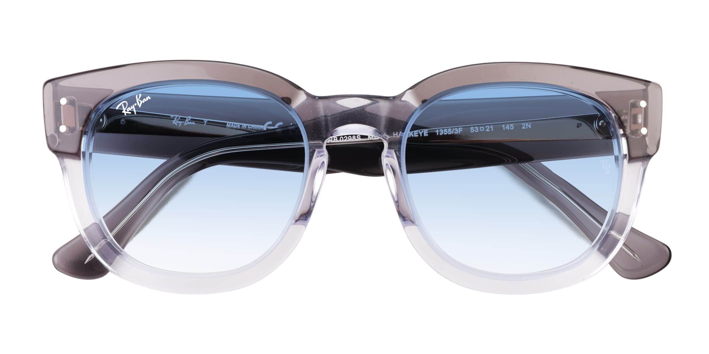 Ray-Ban RB0298S Mega Hawkeye - Wayfarer Clear Gray Frame Prescription Sunglasses