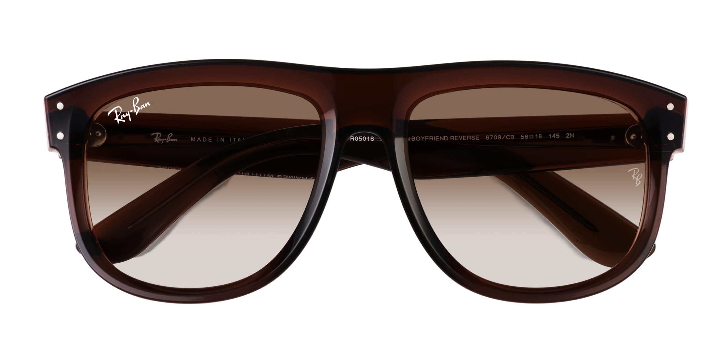 Ray-Ban Boyfriend Reverse - Aviator Transparent Brown Frame Prescription Sunglasses