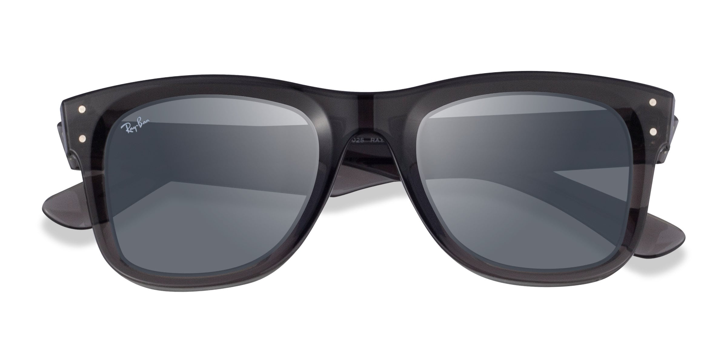 Ray-Ban RBR0502S - Wayfarer Transparent Dark Gray Frame Prescription Sunglasses