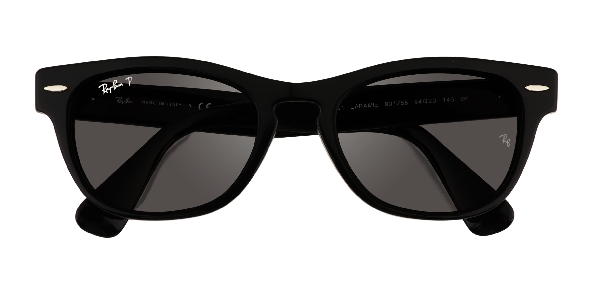Ray-Ban RB2201 Laramie - Cat Eye Shiny Black Frame Prescription Sunglasses