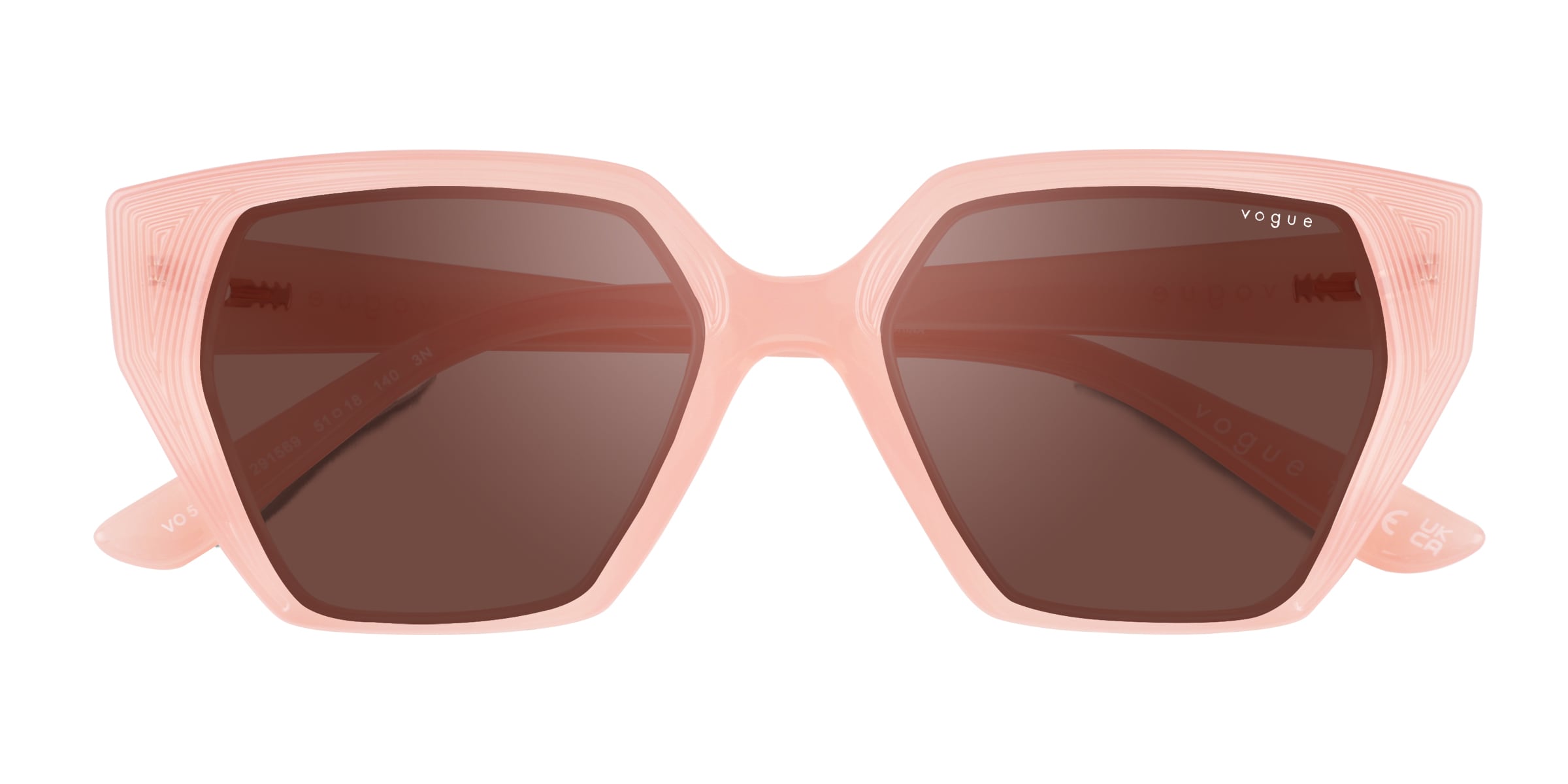 Vogue Eyewear VO5376S - Square Pink Frame Sunglasses For Women