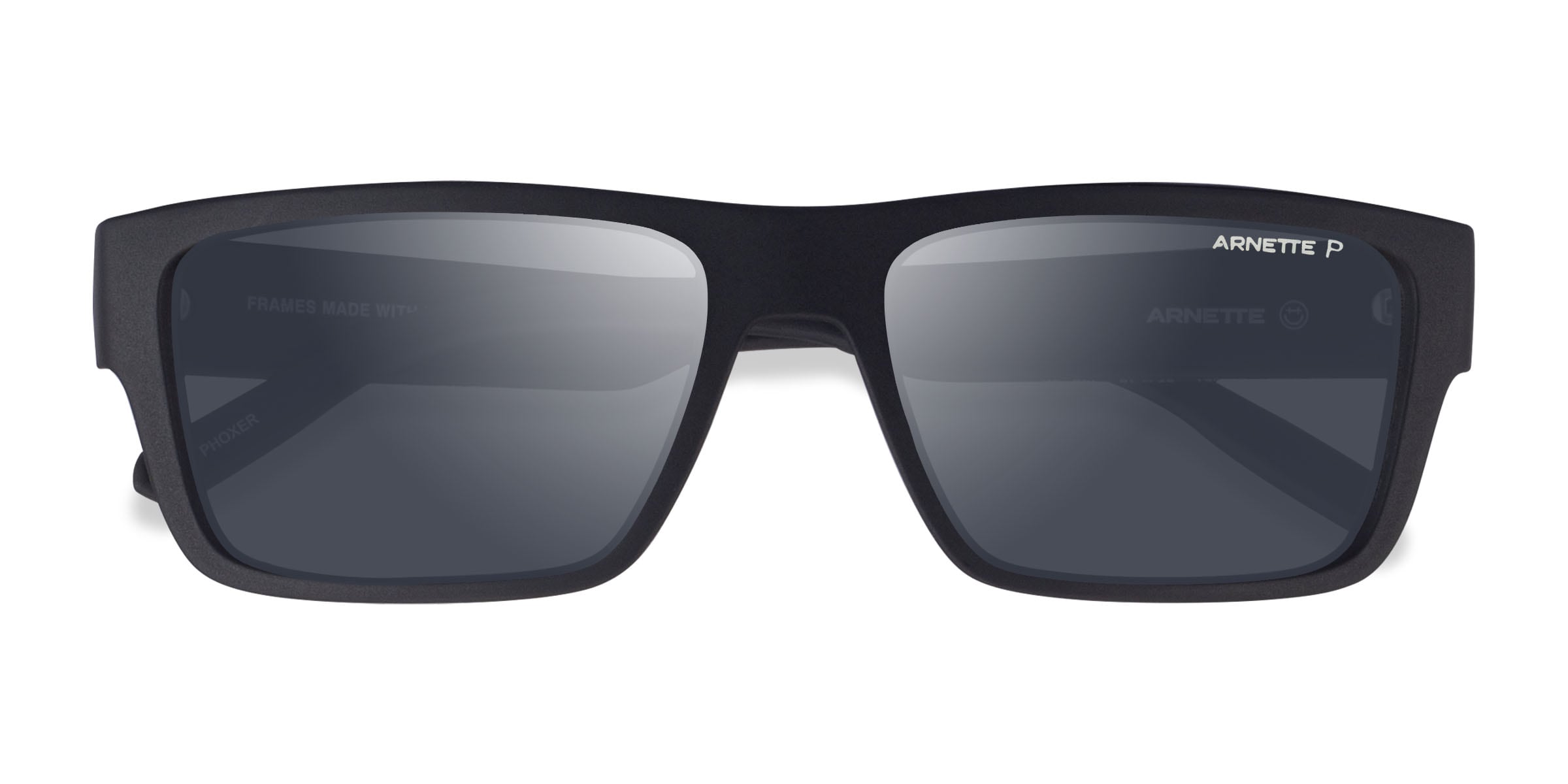 ARNETTE Phoxer - Rectangle Matte Black Frame Prescription Sunglasses