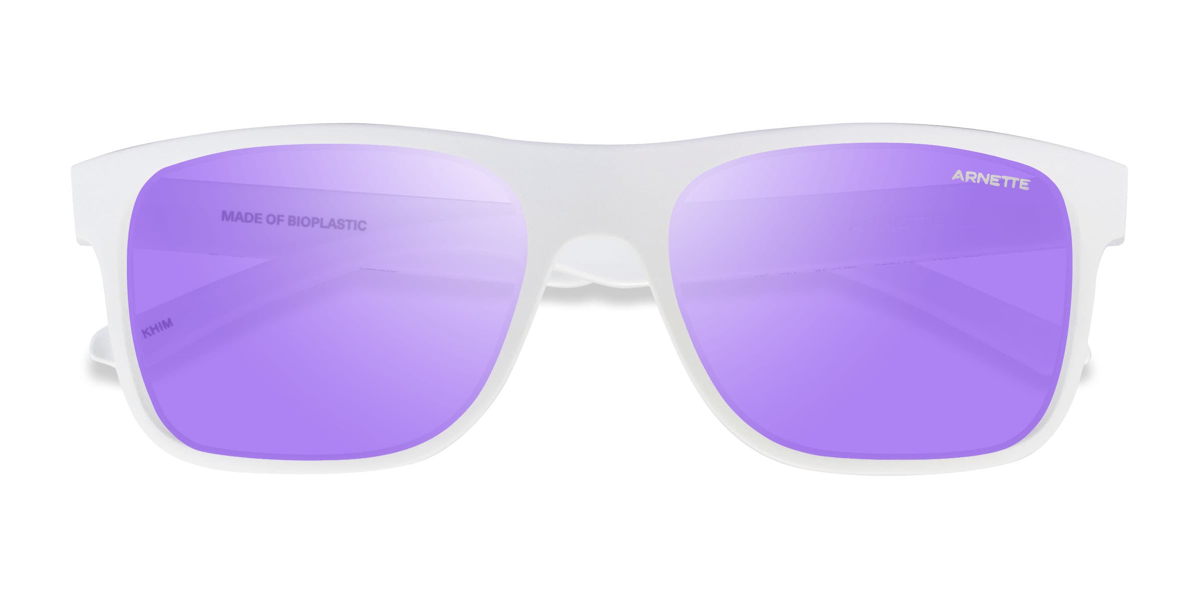 ARNETTE Khim - Rectangle Matte White Frame Prescription Sunglasses