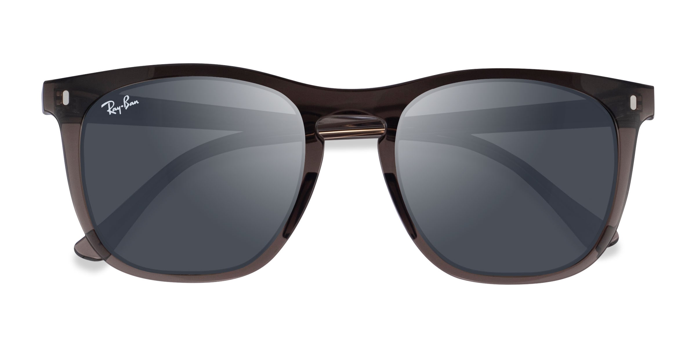 Ray-Ban RB2210 - Square Clear Dark Brown Frame Prescription Sunglasses