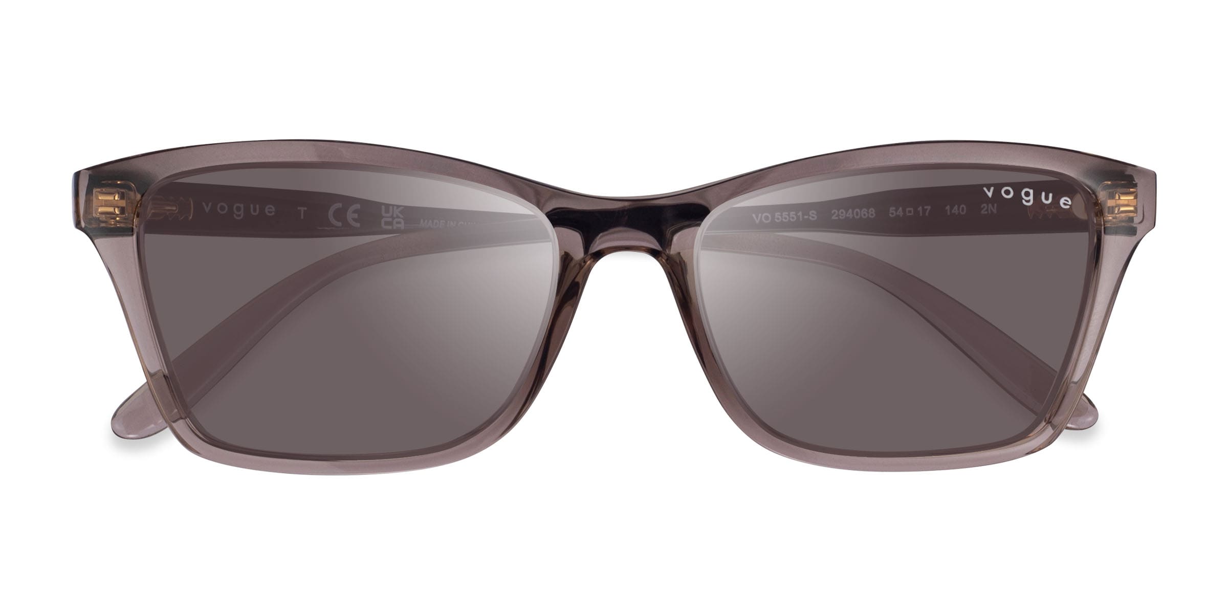 Vogue Eyewear VO5551S - Rectangle Clear Brown Frame Prescription Sunglasses