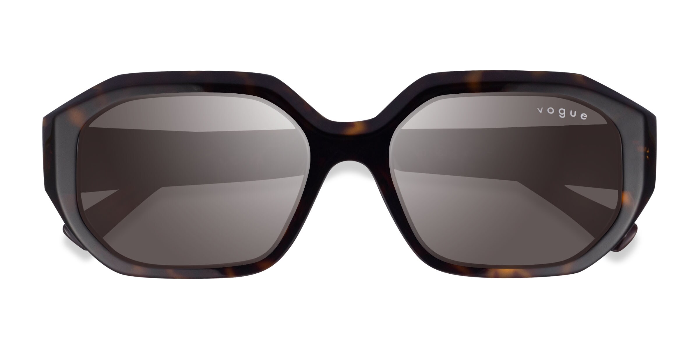Vogue Eyewear VO5554S - Geometric Dark Tortoise Frame Prescription Sunglasses