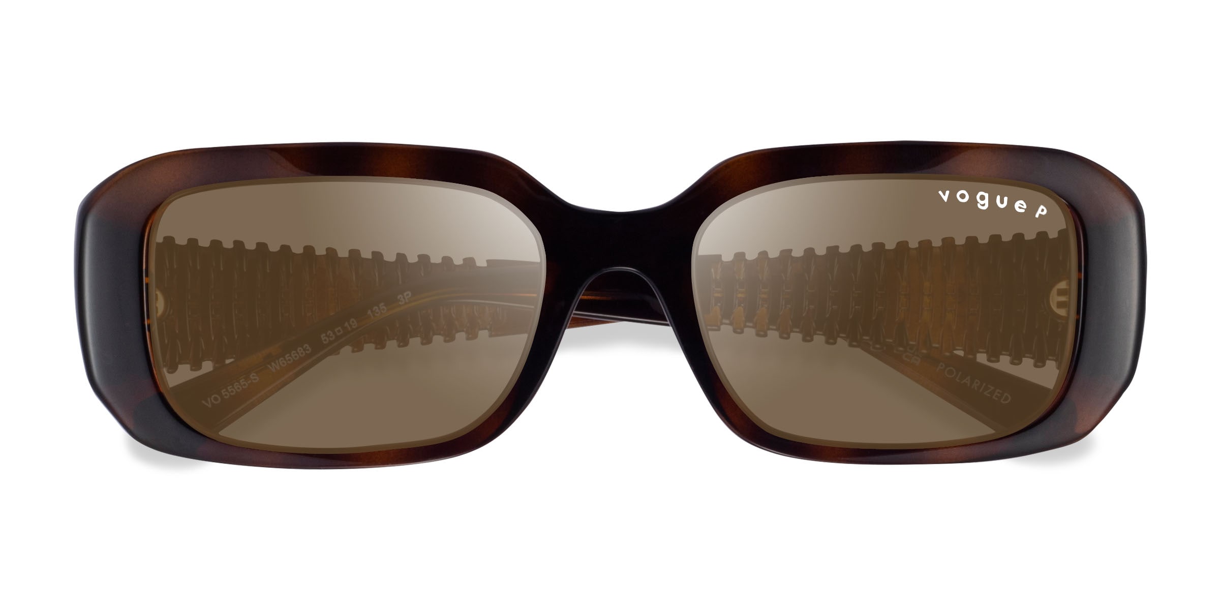 Vogue Eyewear VO5565S - Rectangle Dark Tortoise Frame Prescription Sunglasses