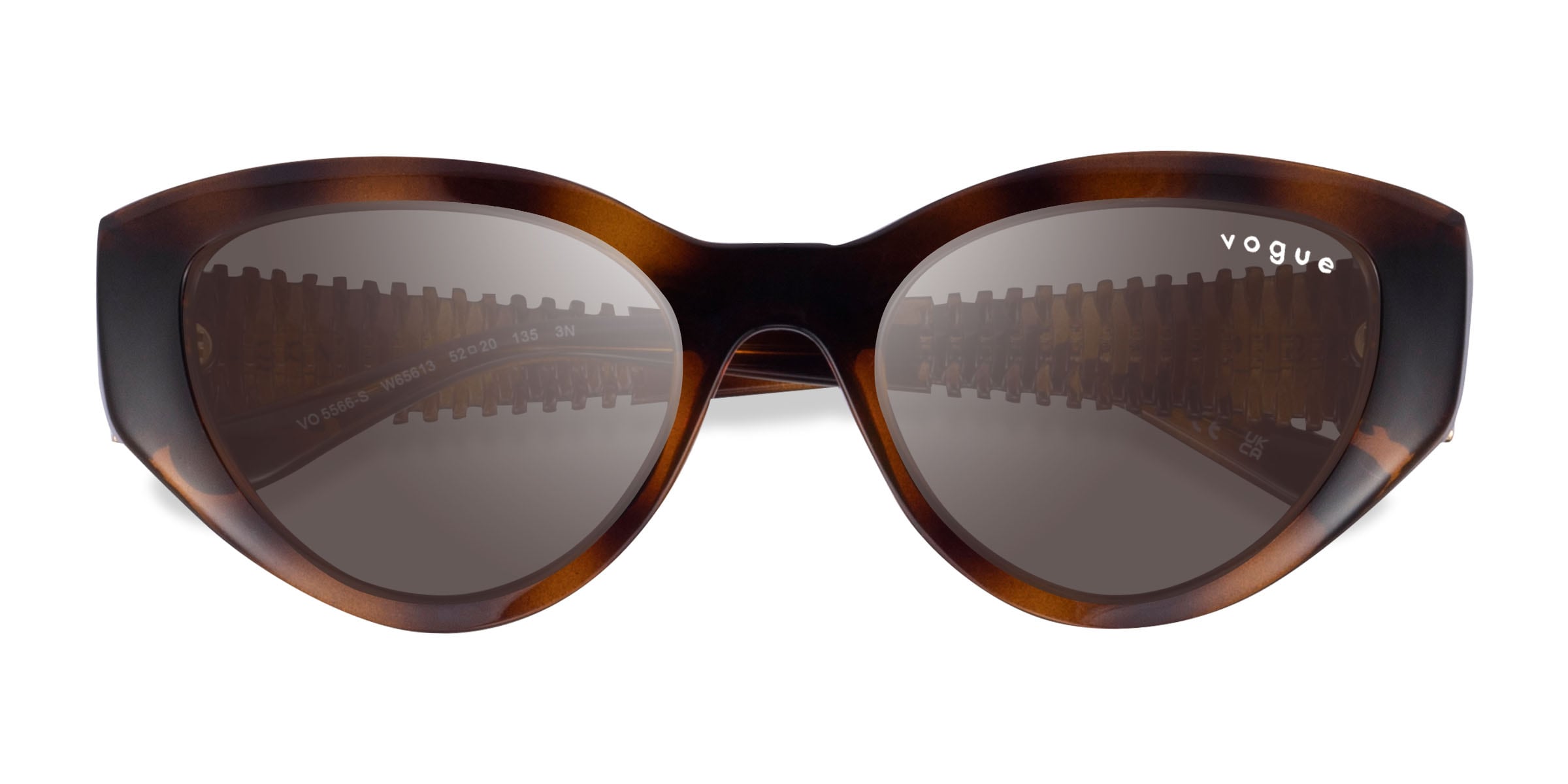 Vogue Eyewear VO5566S - Cat Eye Dark Tortoise Frame Sunglasses For Women