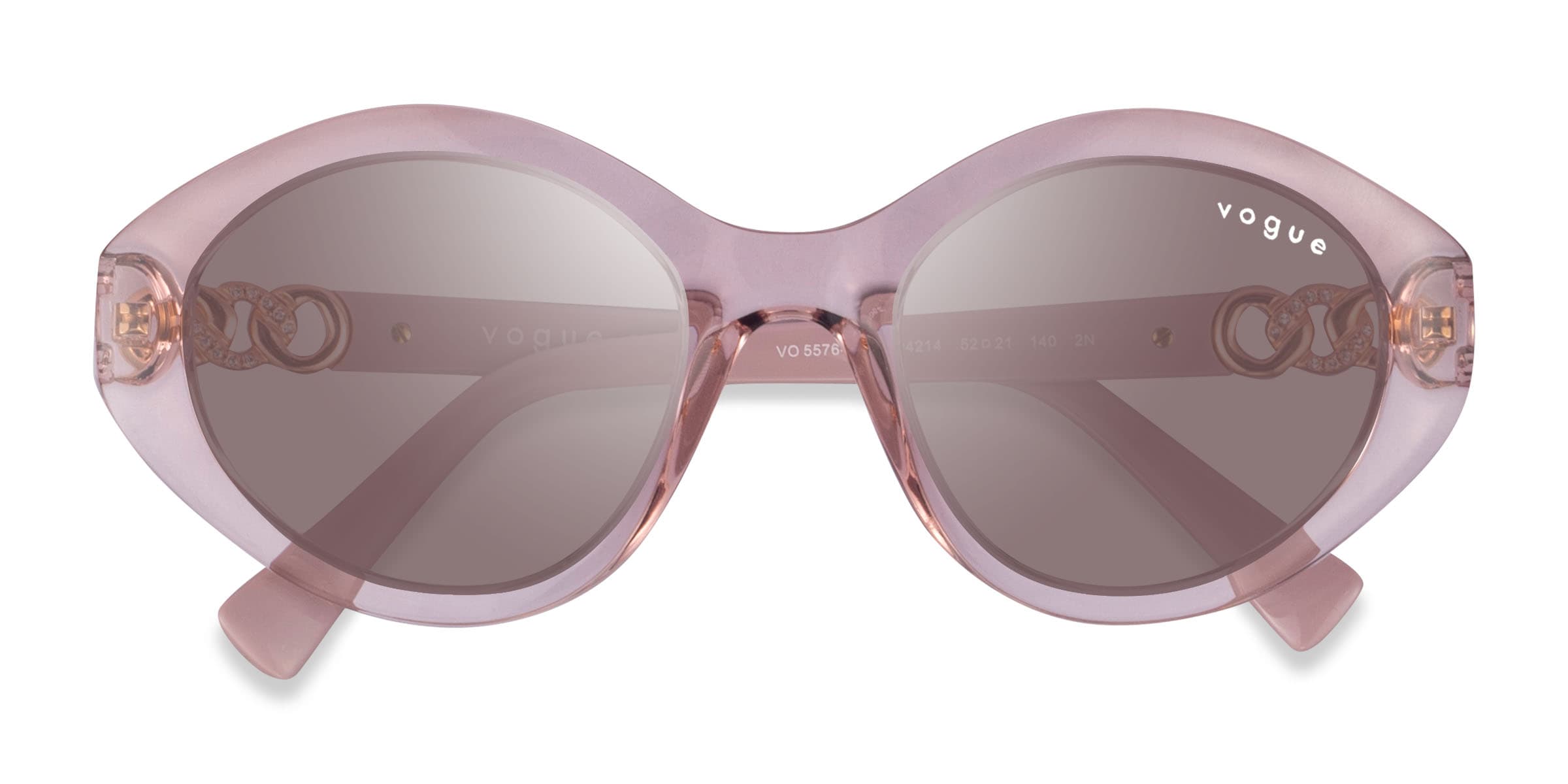 Vogue Eyewear VO5576SB - Oval Clear Pink Frame Sunglasses For Women