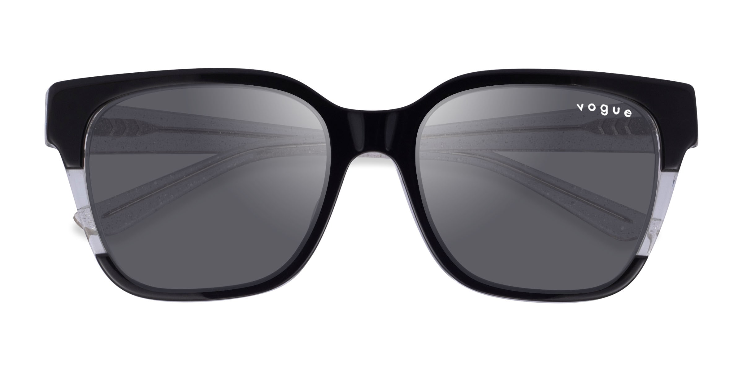 Vogue Eyewear VO5558SF - Square Black Clear Frame Sunglasses For Women