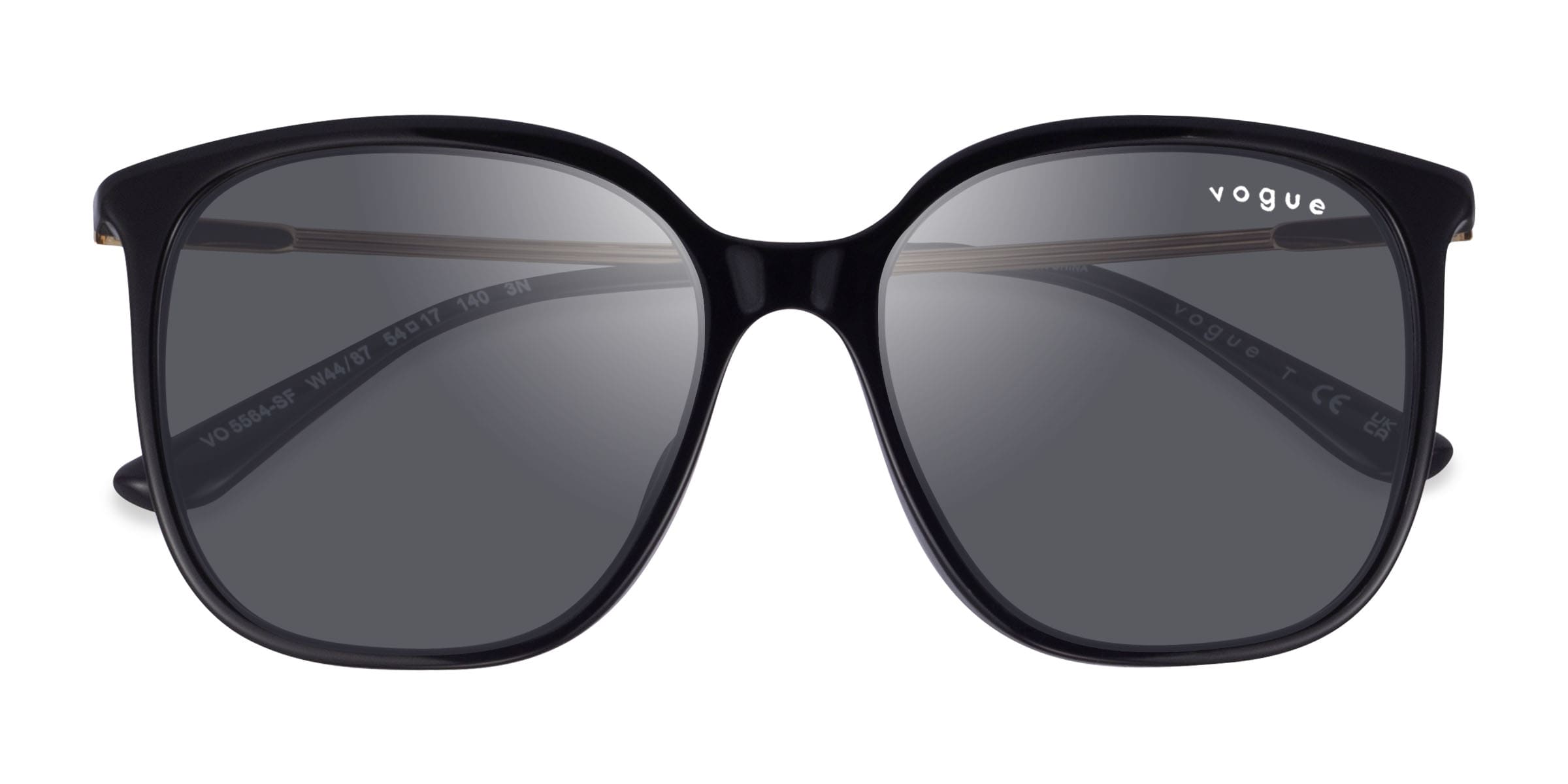 Vogue Eyewear VO5564SF - Square Shiny Black Frame Prescription Sunglasses