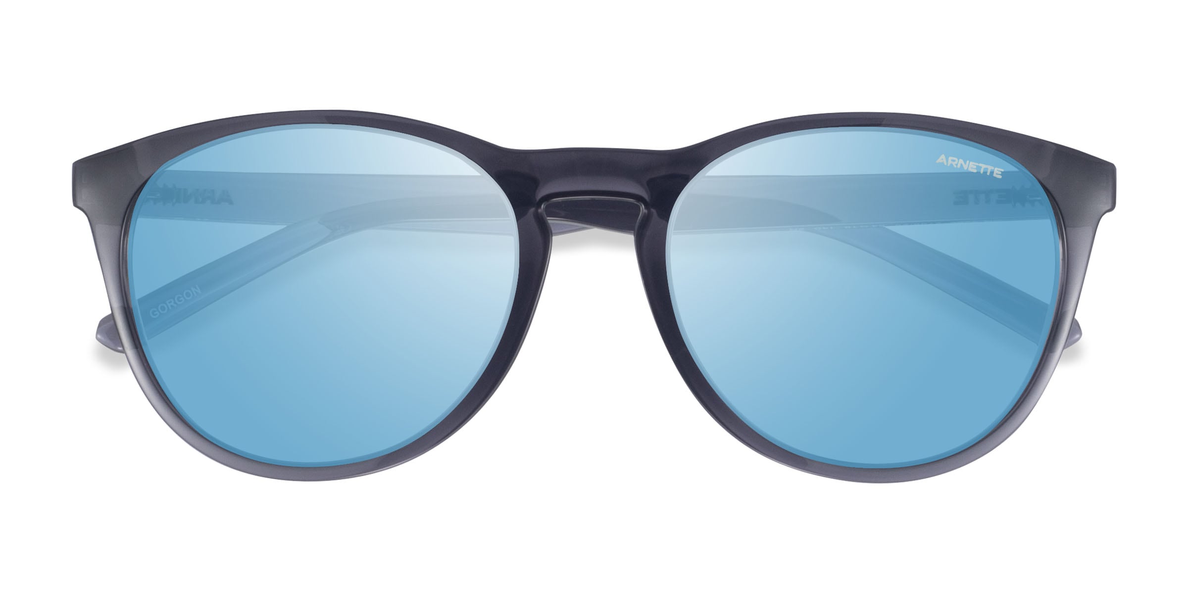 ARNETTE Gorgon - Round Clear Gray Frame Prescription Sunglasses