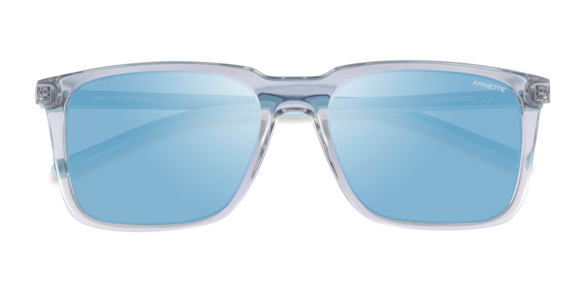 ARNETTE Trigon - Square Clear Gray Frame Sunglasses For Men
