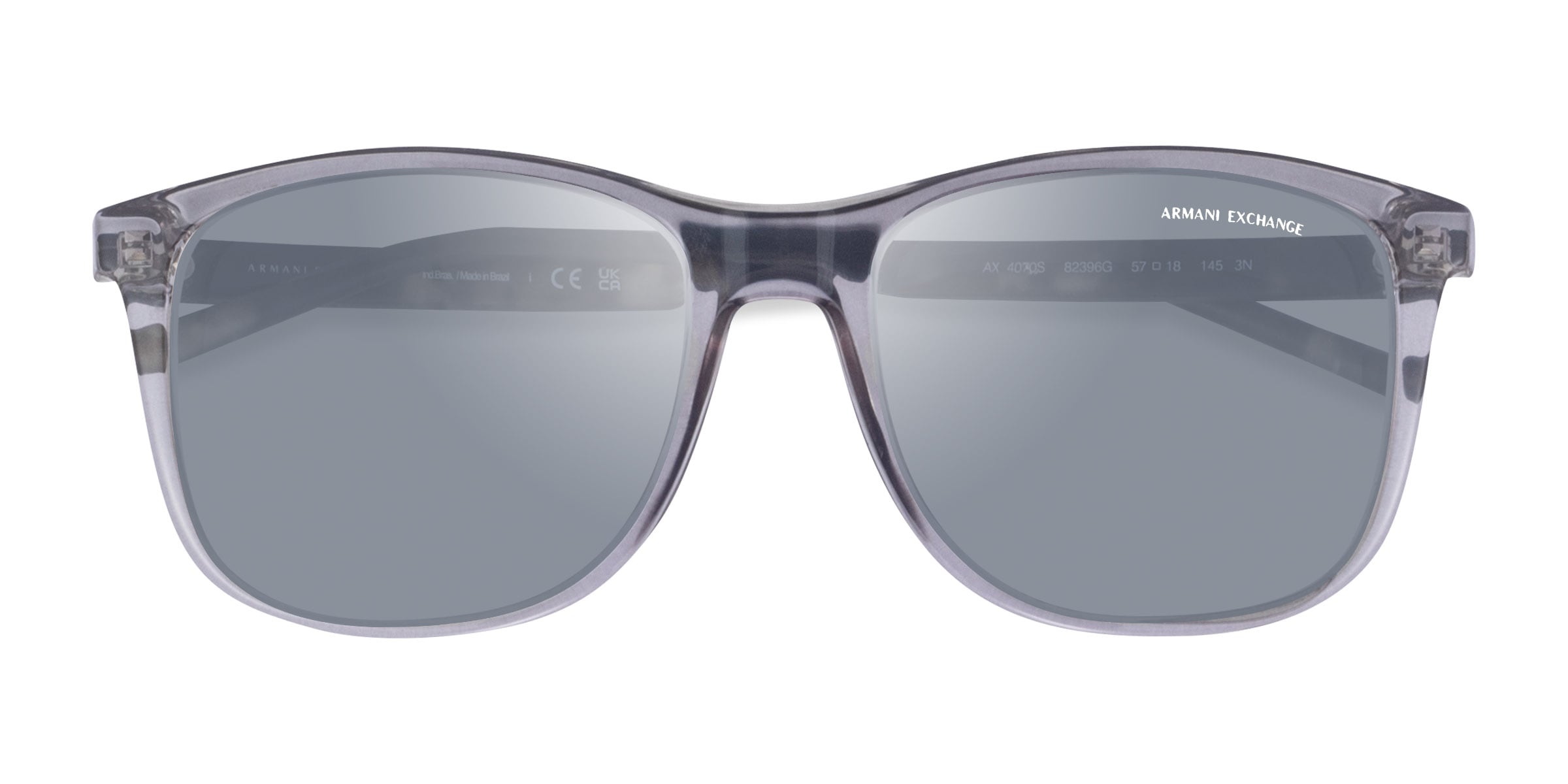 Armani Exchange AX4070S - Square Clear Gray Frame Prescription Sunglasses