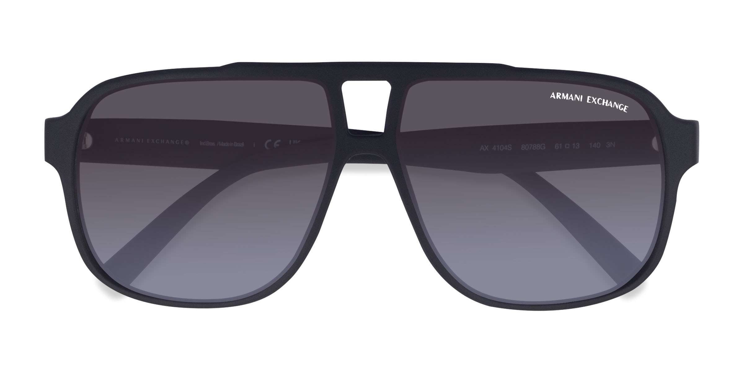 Armani Exchange AX4104S - Aviator Matte Black Frame Prescription Sunglasses