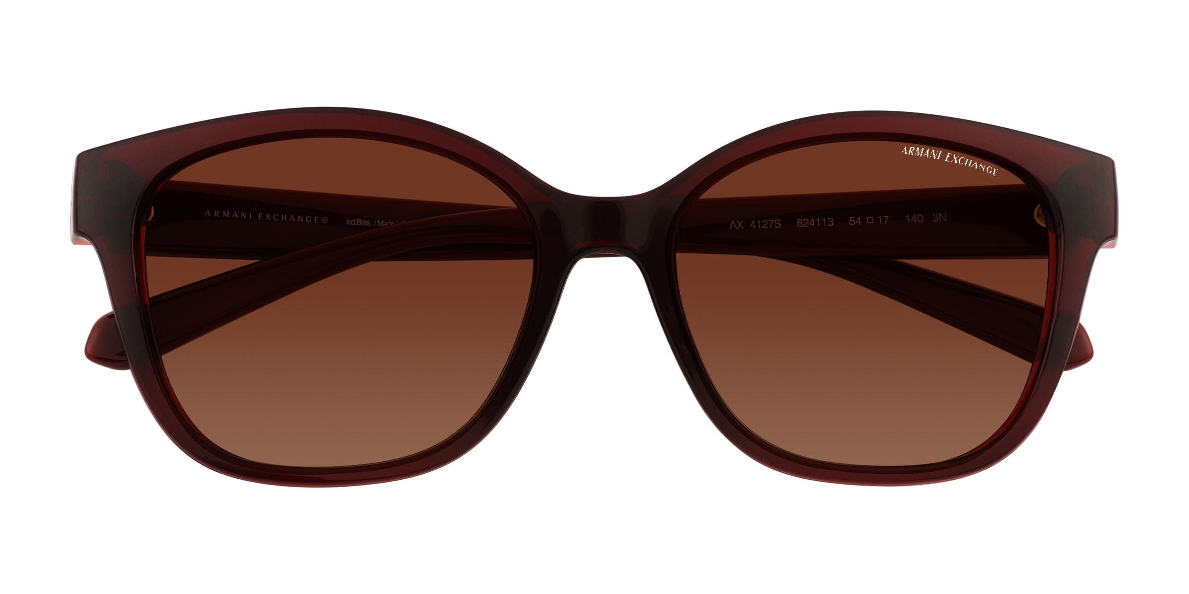 Armani Exchange AX4127S - Cat Eye Dark Red Frame Sunglasses For Women