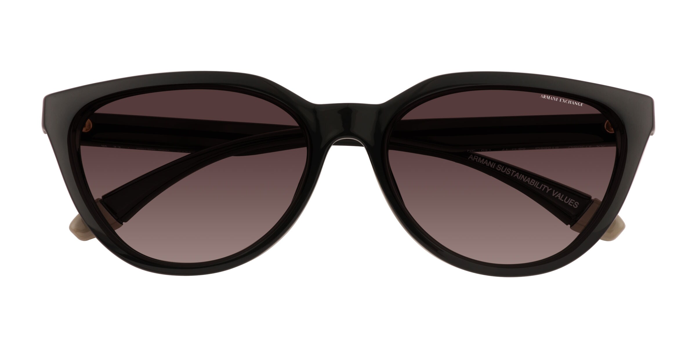 Armani Exchange AX4130SU - Cat Eye Shiny Black Frame Prescription Sunglasses