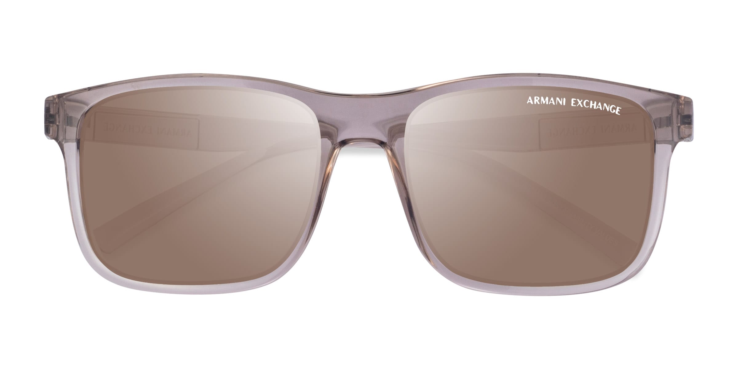 Armani Exchange AX4145S - Square Shiny Transparent Brown Frame Prescription Sunglasses