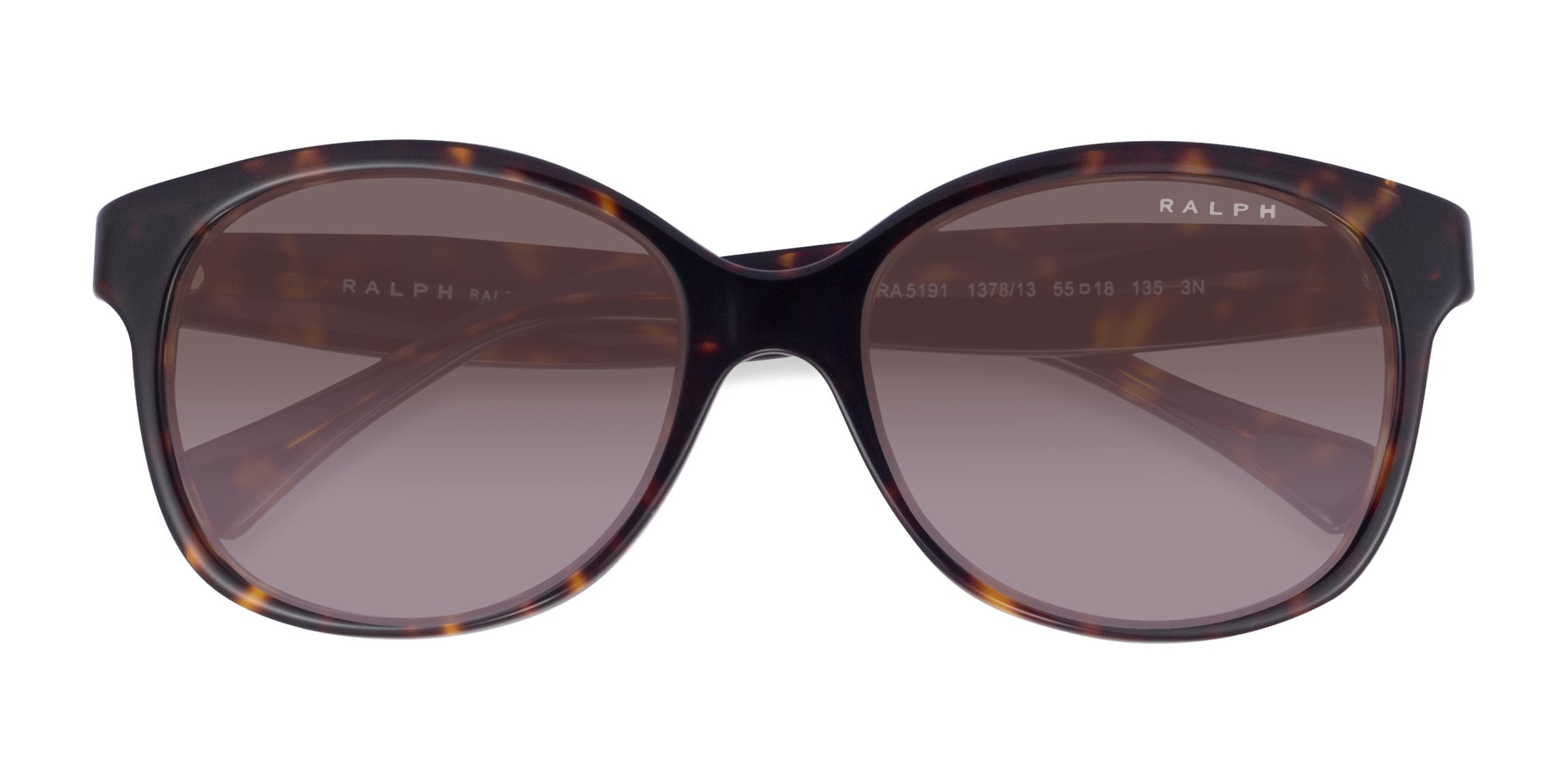 Ralph RA5191 - Cat Eye Shiny Dark Tortoise Frame Prescription Sunglasses