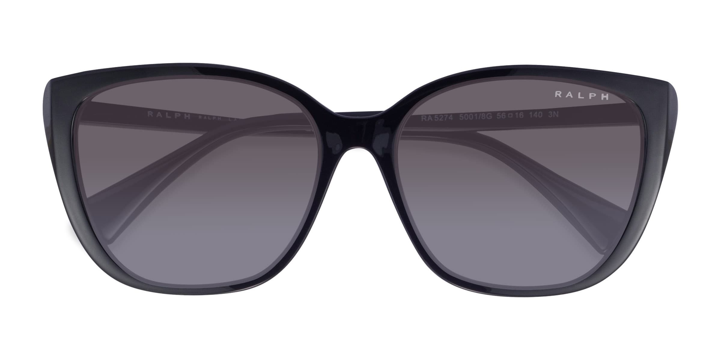 Ralph RA5274 - Cat Eye Shiny Black Frame Prescription Sunglasses